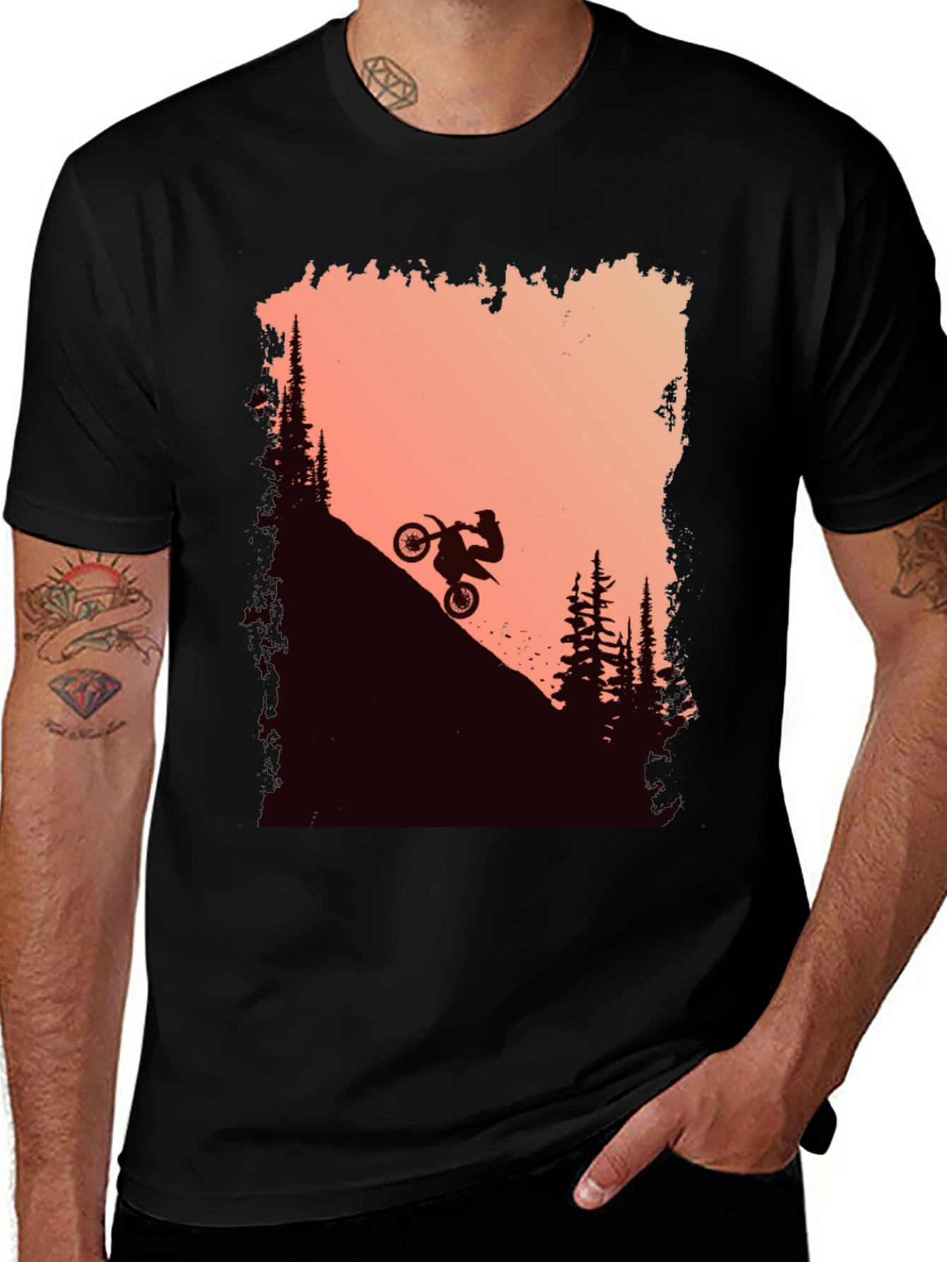 Variant 22 of Motorcross Silhouette Graphic Tee - Adventure Ready!