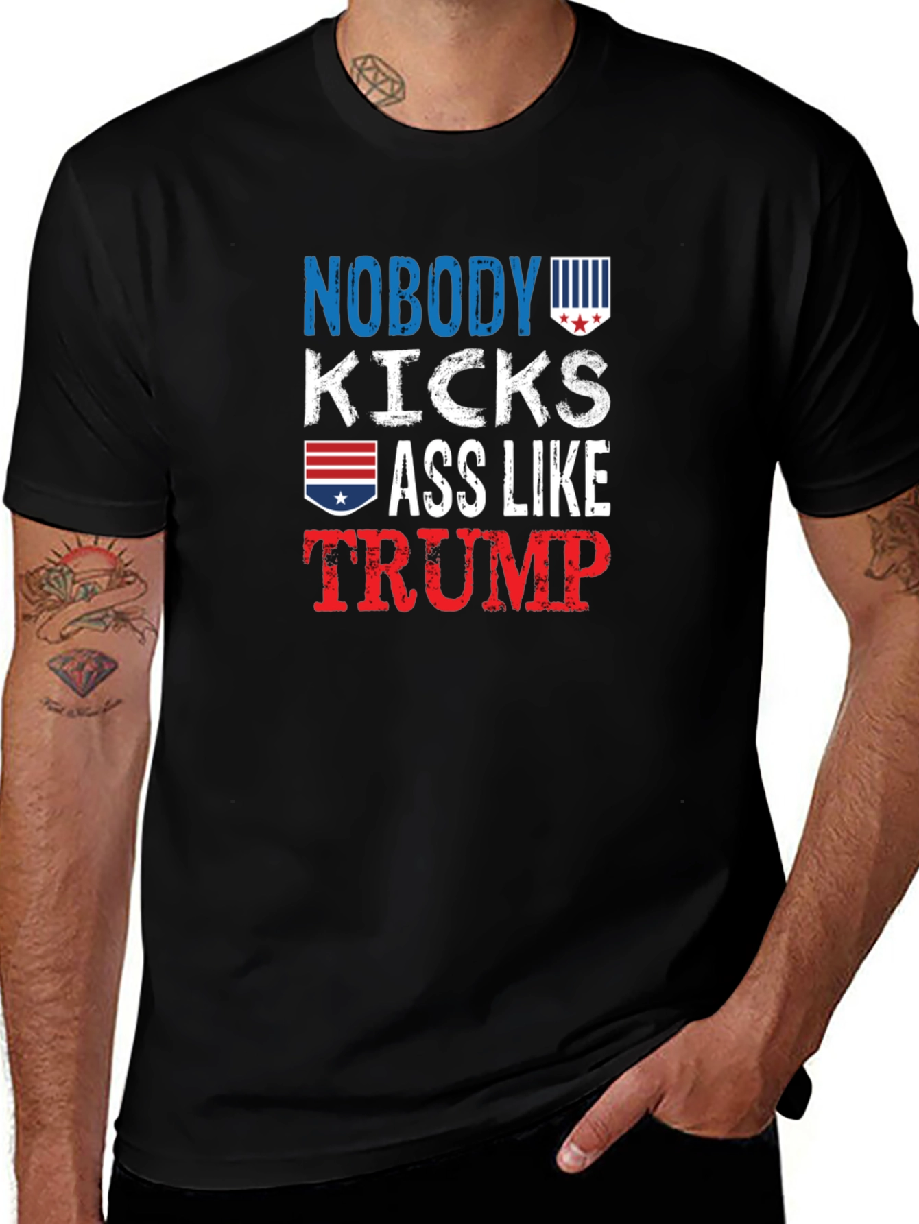 Variant 15 of Nobody Kicks Ass Like Trump T-Shirt