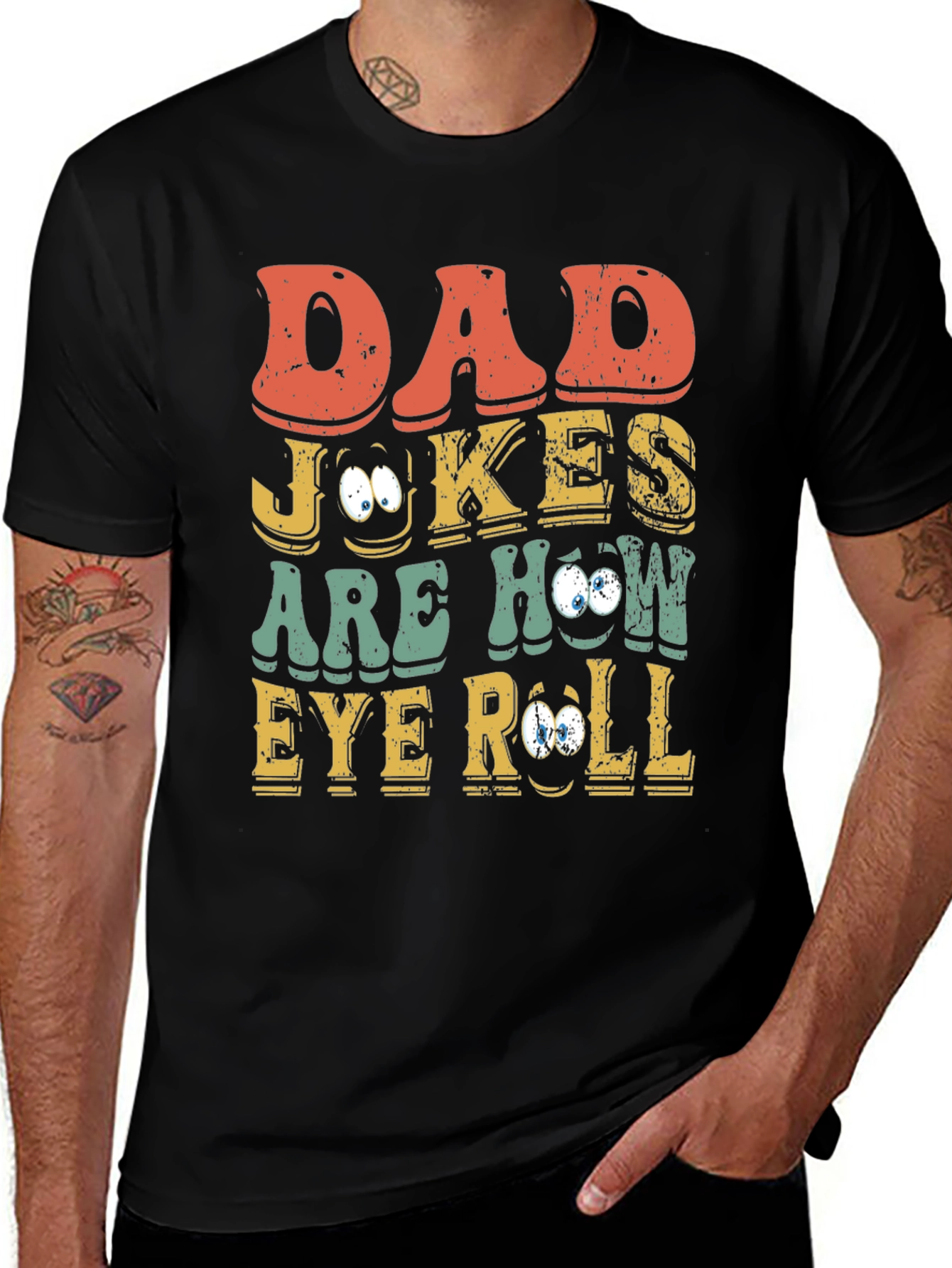 Variant 15 of Dad Jokes Eye Roll Graphic Tee