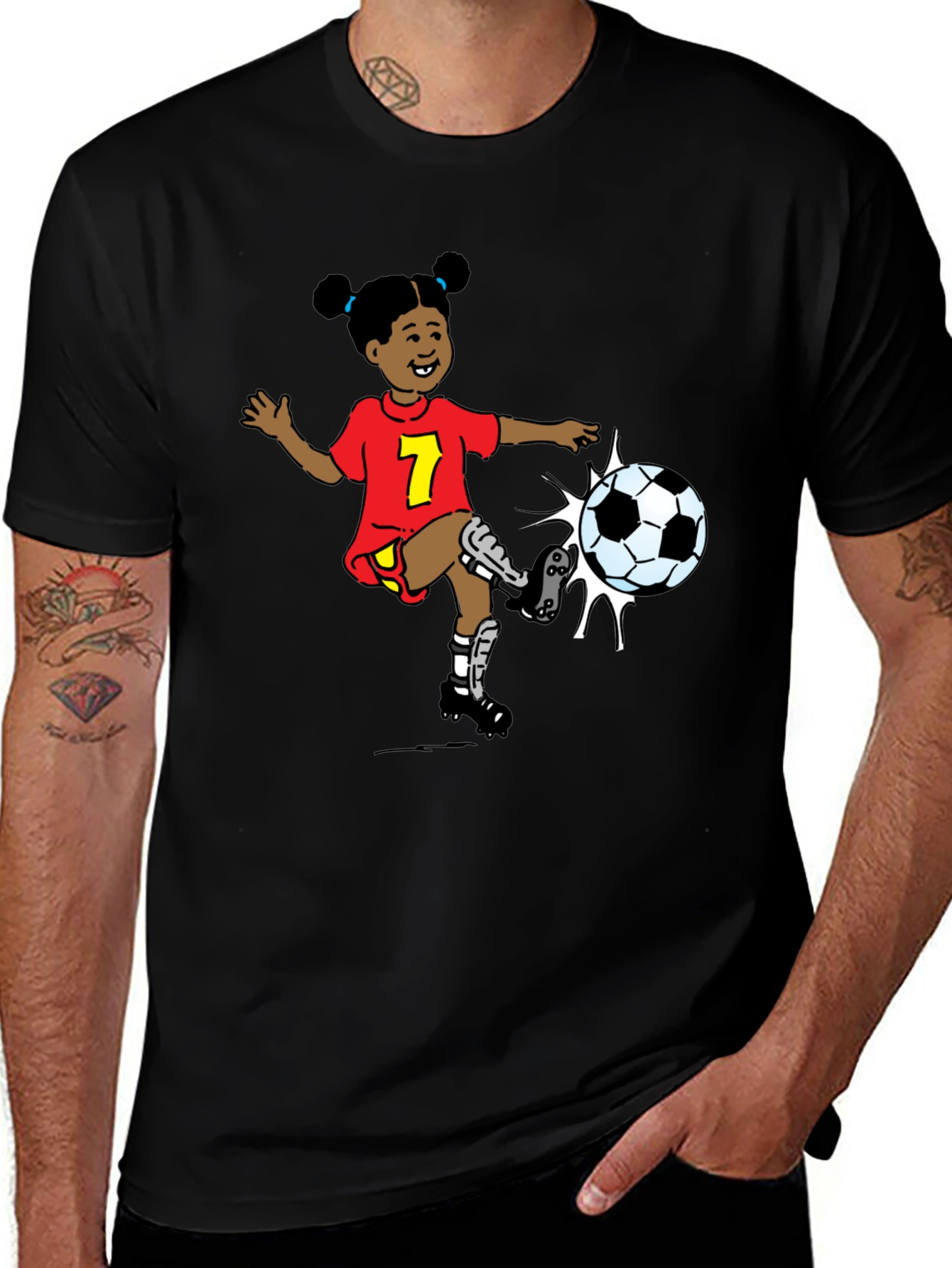 Variant 16 of Cartoon Girl Soccer T-Shirt