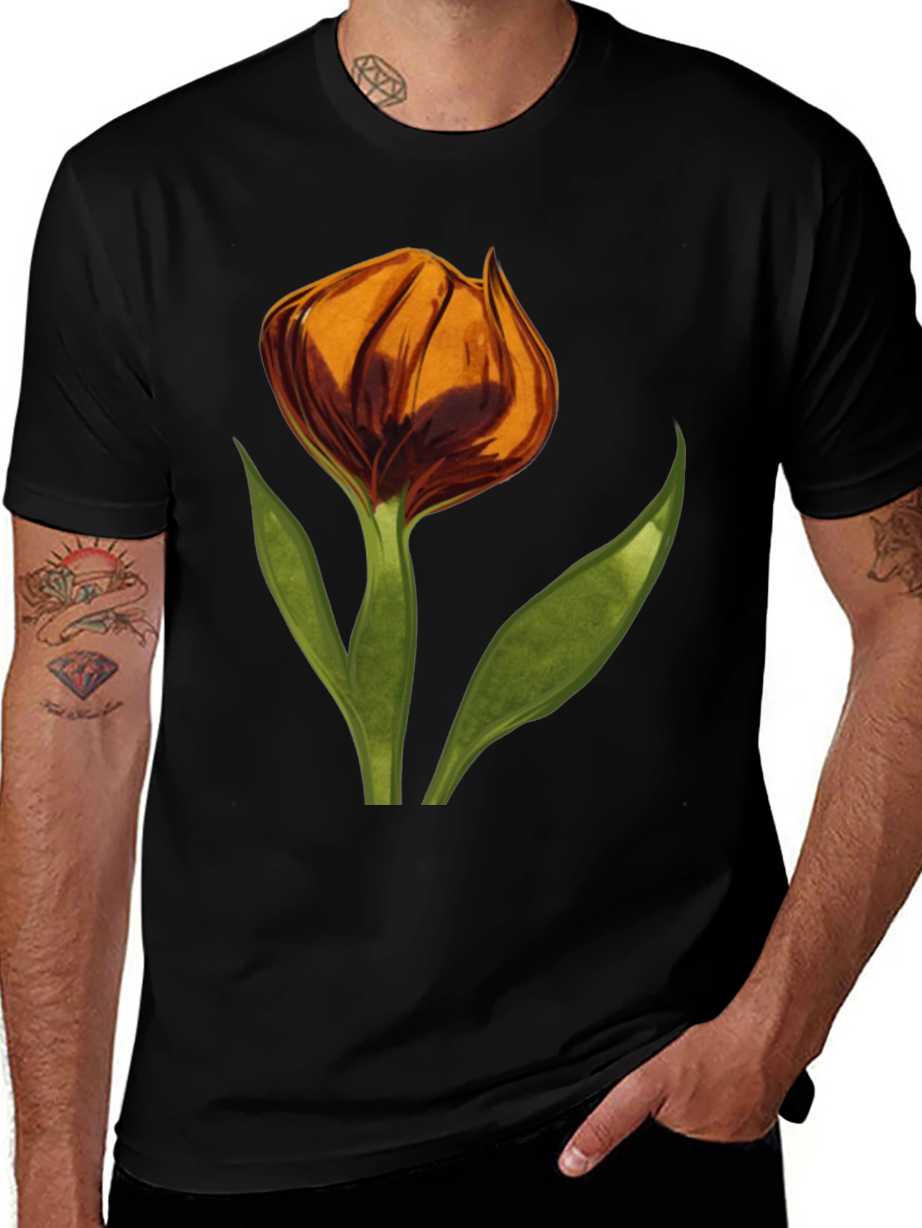 Variant 10 of Floral Tulip Graphic T-Shirt - Soft Cotton Tee