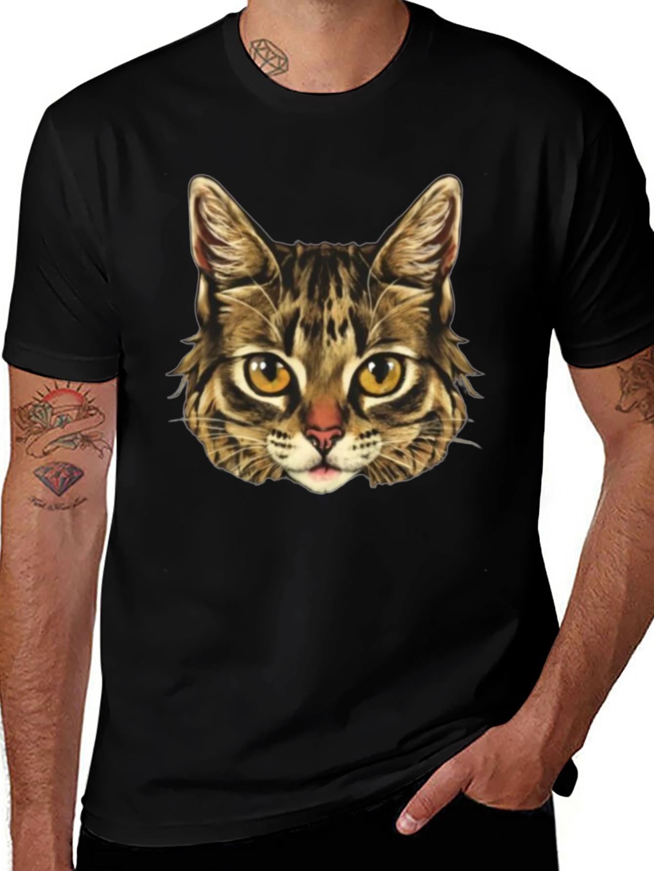 Variant 29 of Cool Cat Graphic Print Men's T-Shirt