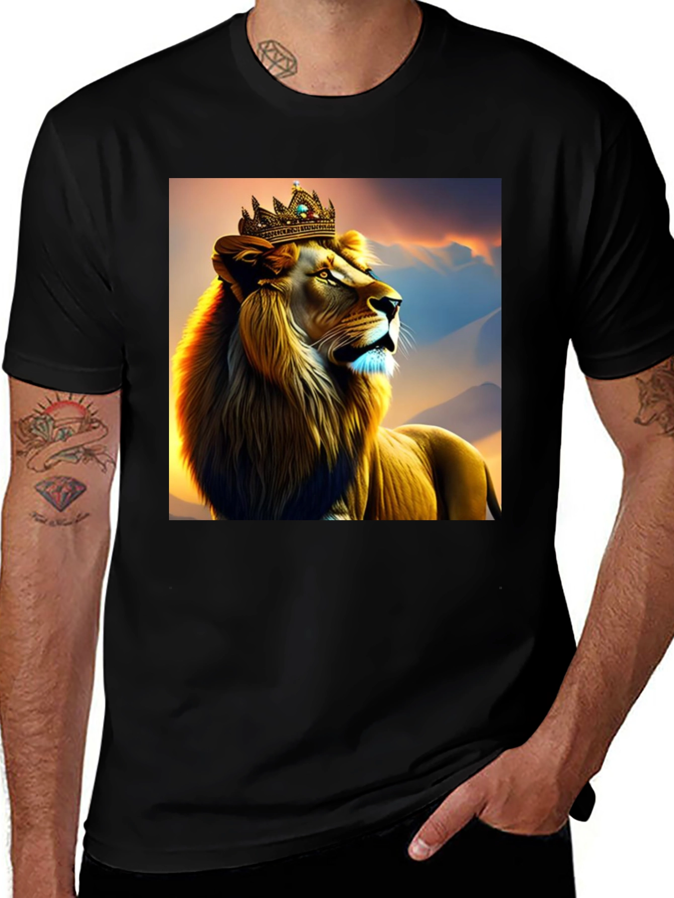 Variant 11 of Lion King Graphic Tee - Men's Black T-Shirt