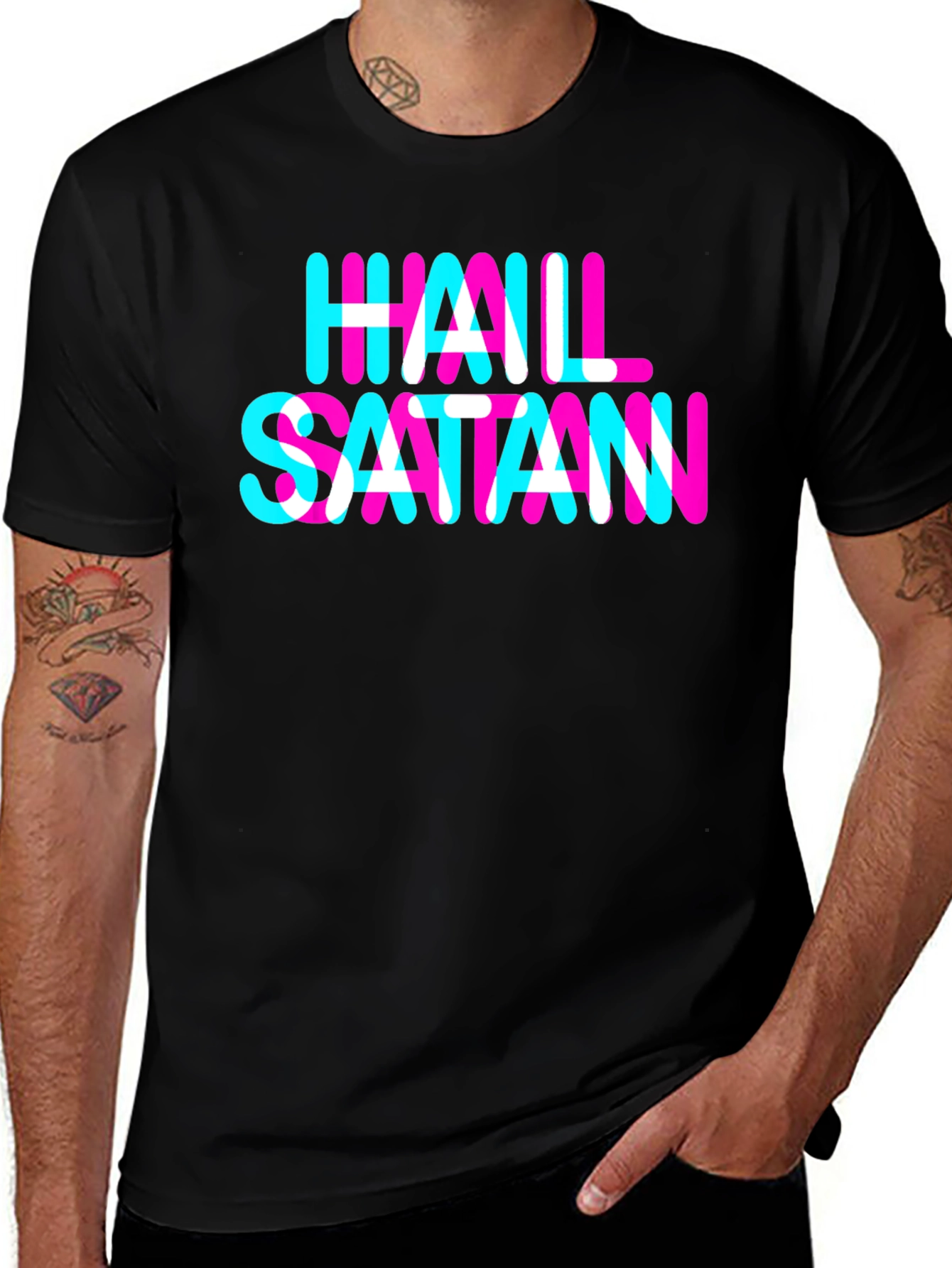 Hail Satan Graphic Tee - Bold Statement Shirt