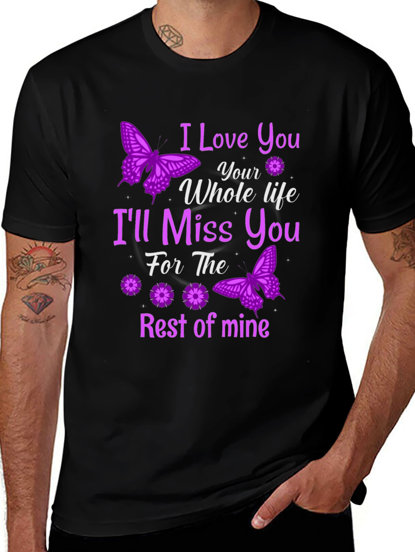 I Love You Memorial Butterfly Graphic T-Shirt