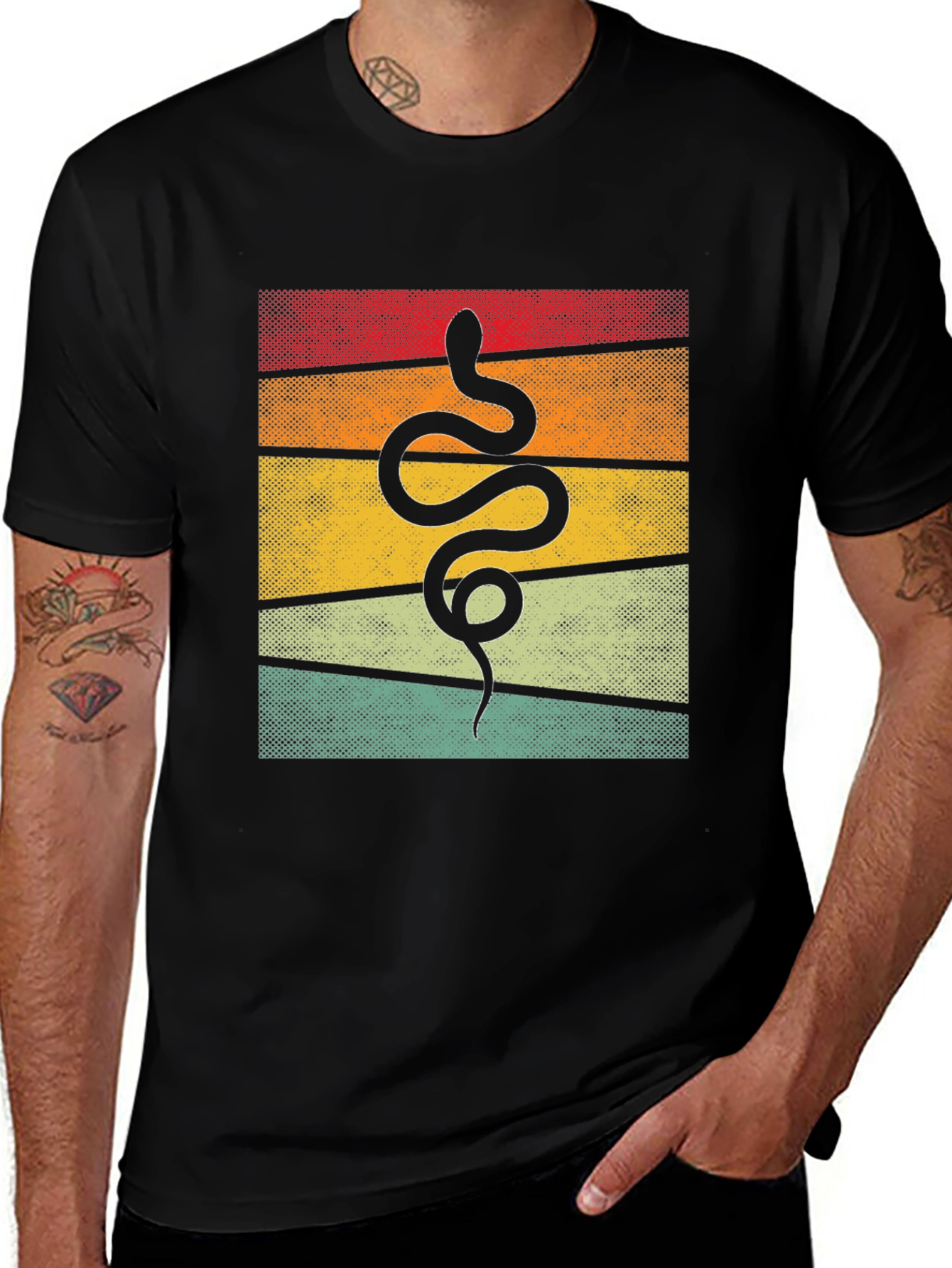 Variant 20 of Retro Snake Graphic Tee - Unique Animal Design