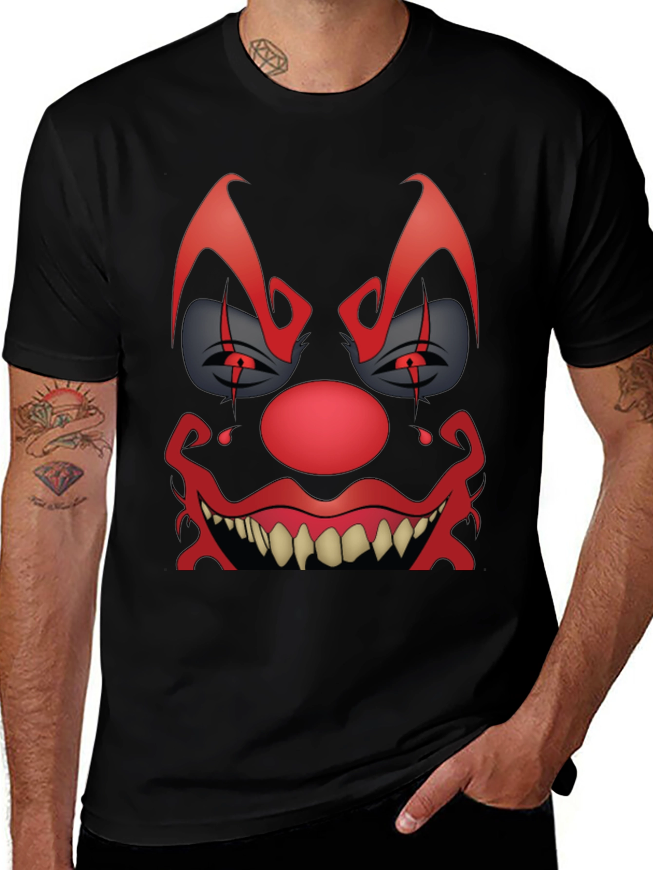 Variant 14 of Creepy Clown Graphic Tee - Black