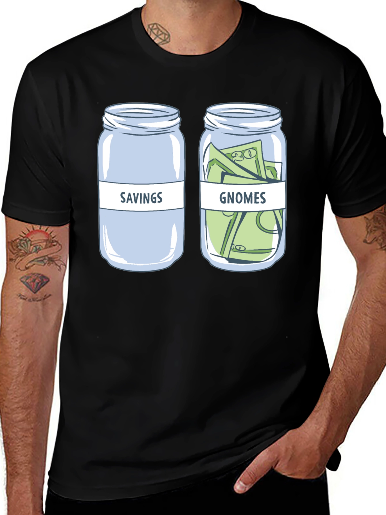 Variant 24 of Savings vs Gnomes Funny Graphic Tee