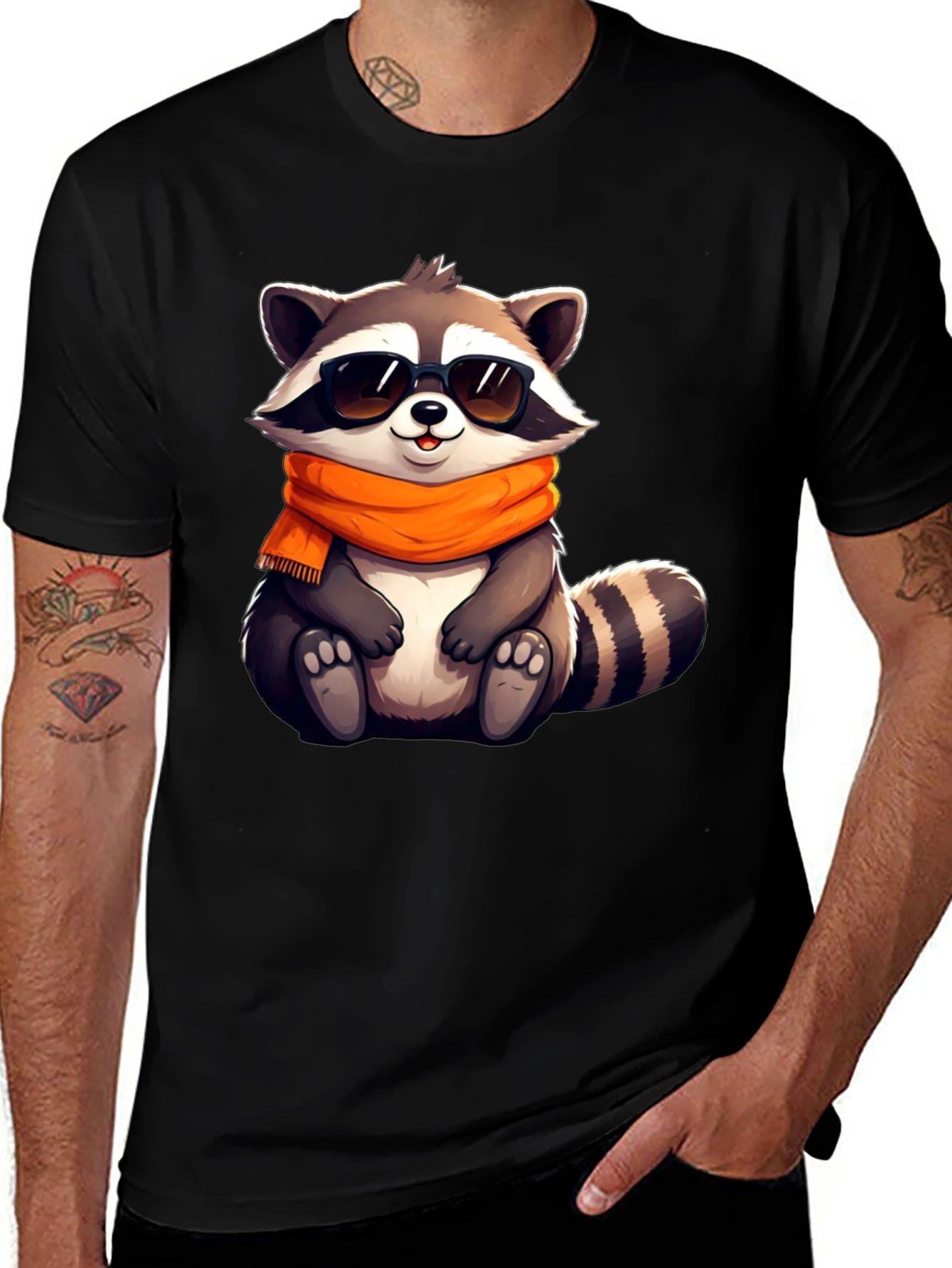 Variant 28 of Cool Raccoon T-Shirt - Stylish Cartoon Design