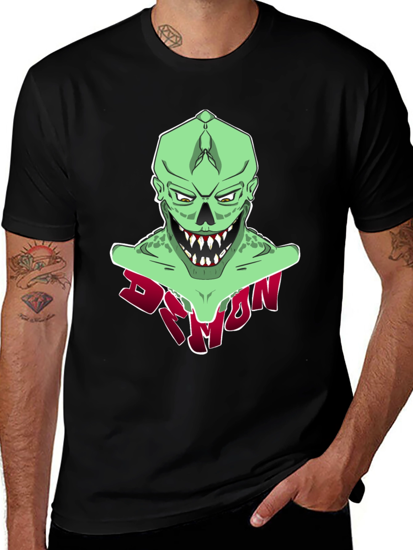 Variant 26 of Demon T-Shirt: Green Monster Graphic Tee