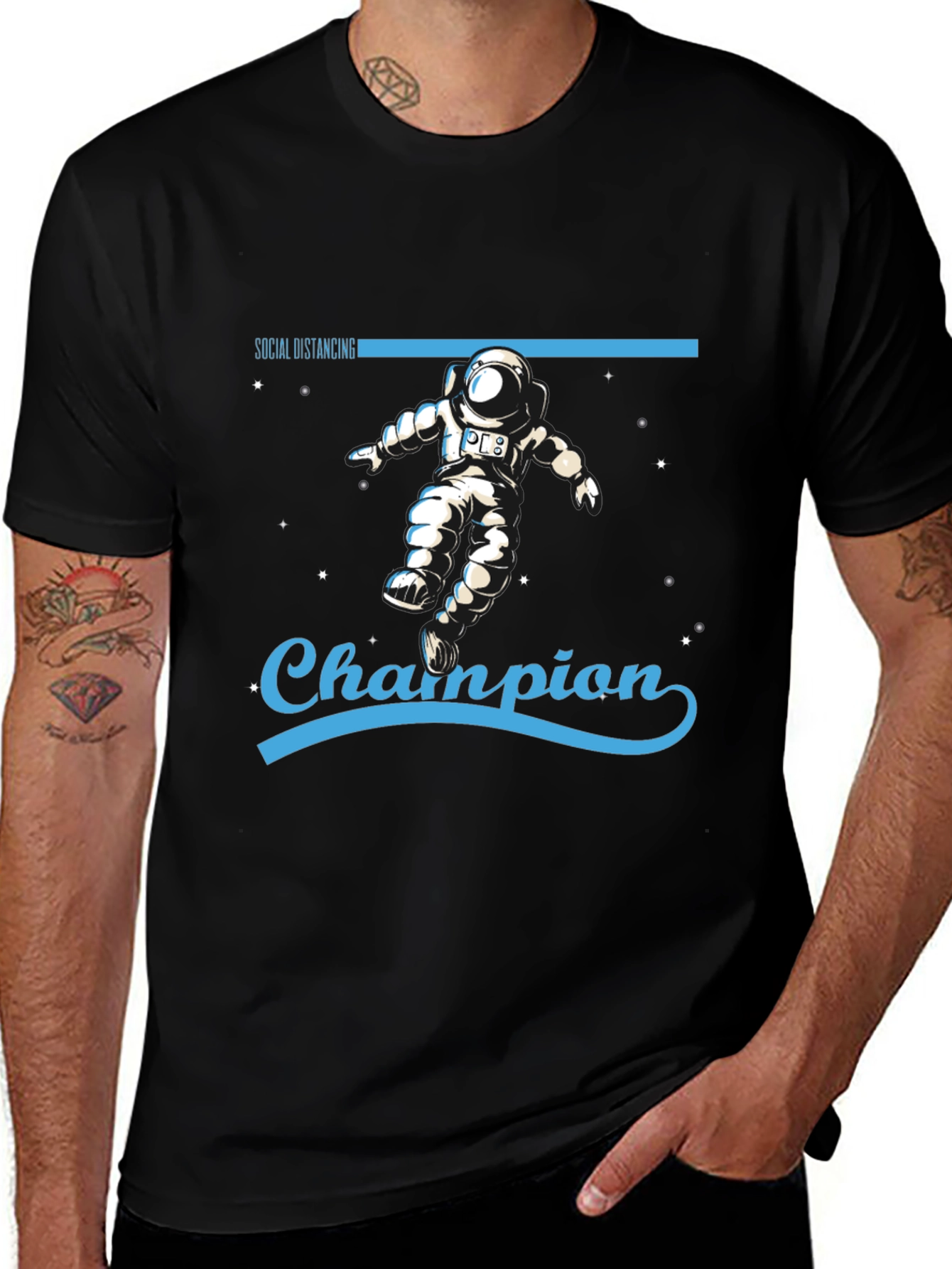Variant 11 of Social Distancing Champion Black T-Shirt