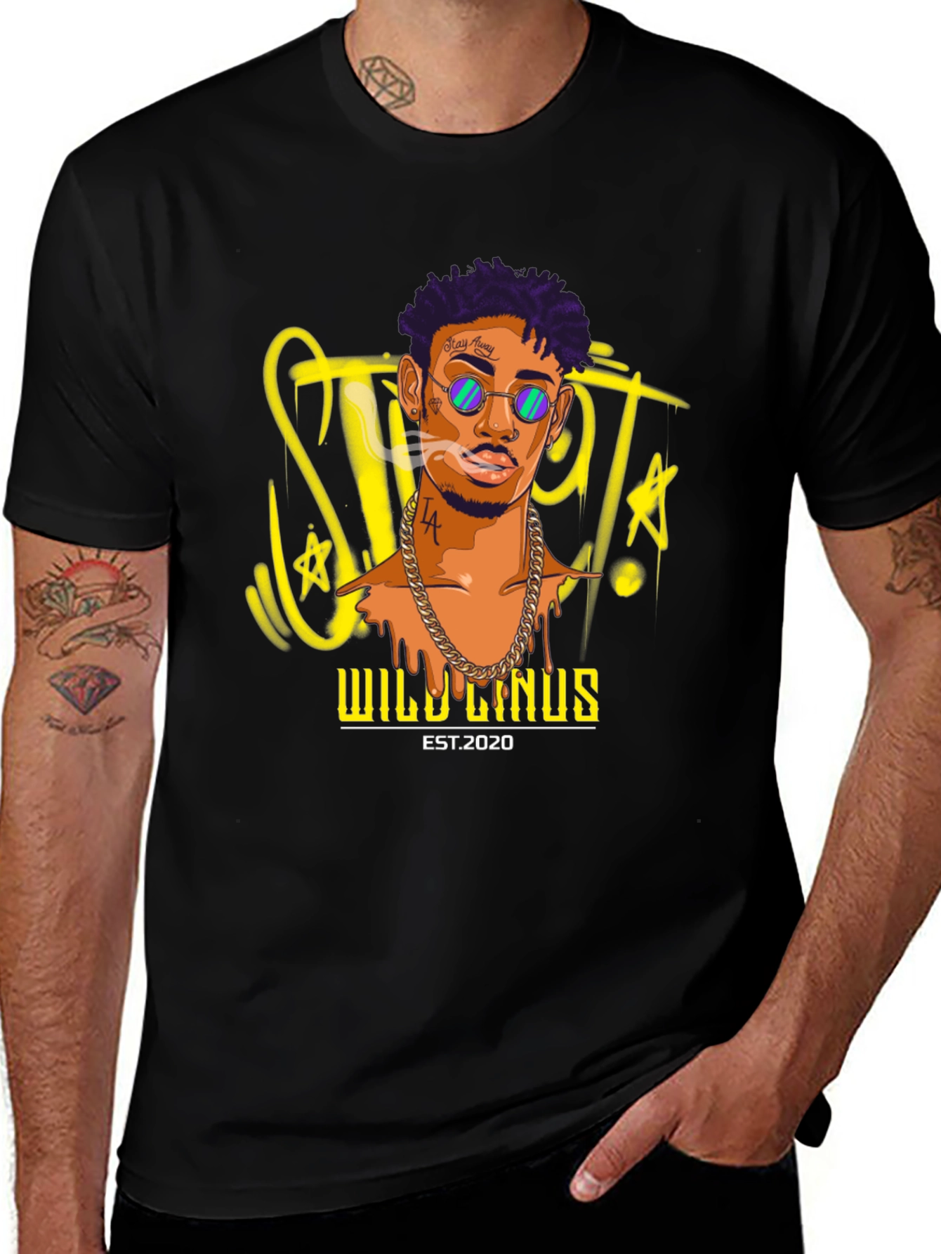 Variant 9 of Wild Linus Black Graphic T-Shirt