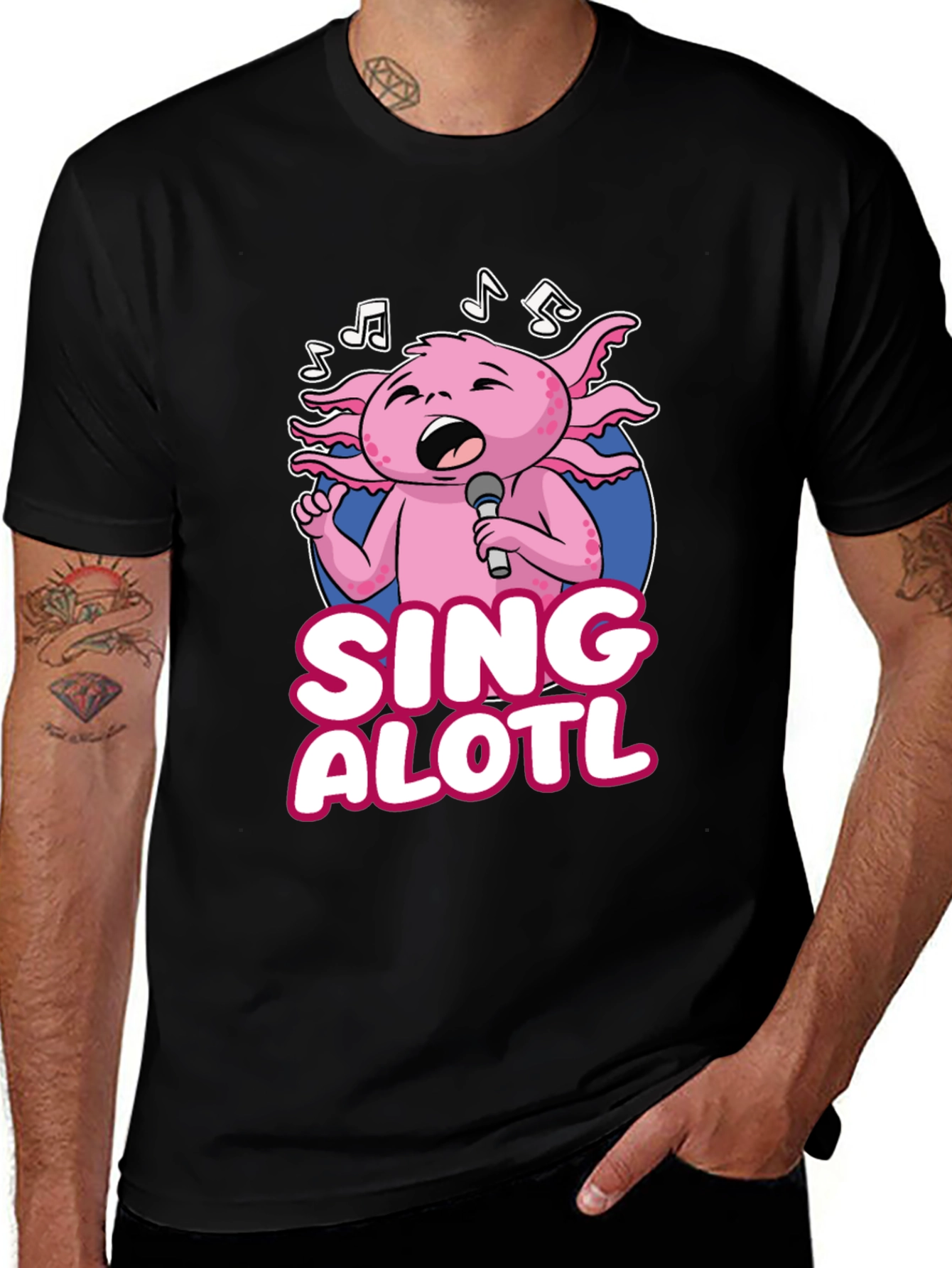 Variant 14 of Sing Alotl T-Shirt - Funny Axolotl Singer