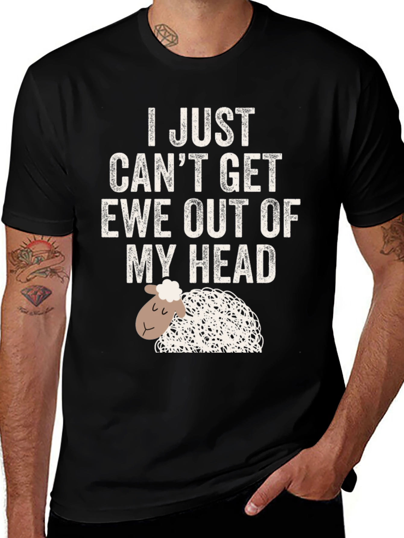 Variant 14 of Ewe Out of My Head Black Graphic T-Shirt