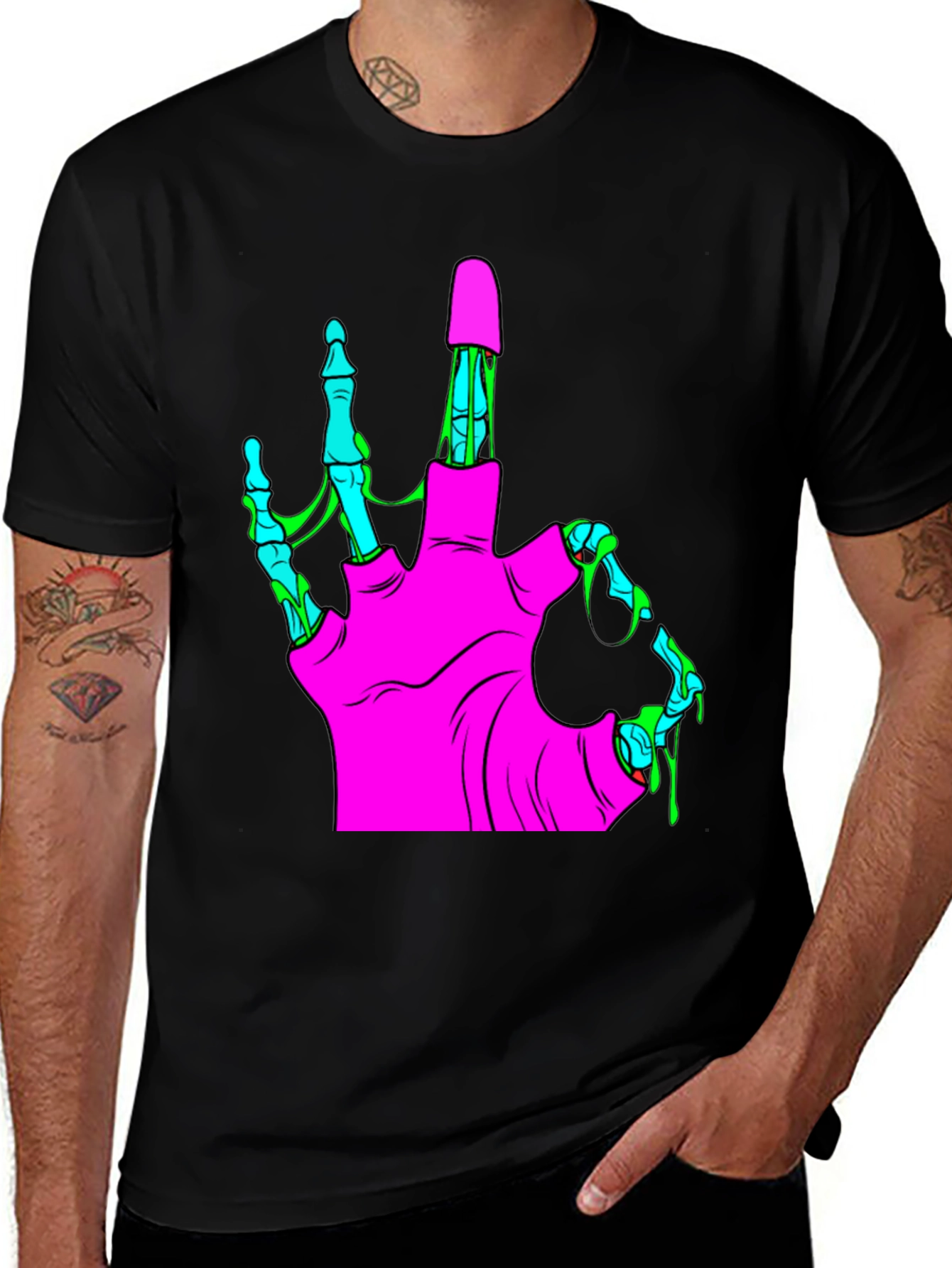 Zombie Hand Graphic Tee - Cool Halloween T-Shirt