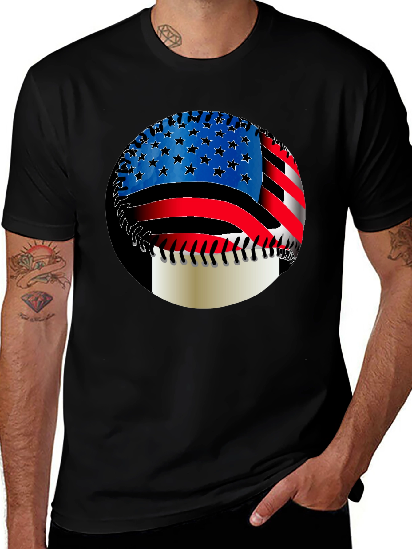 Variant 9 of Baseball Flag Graphic Tee
