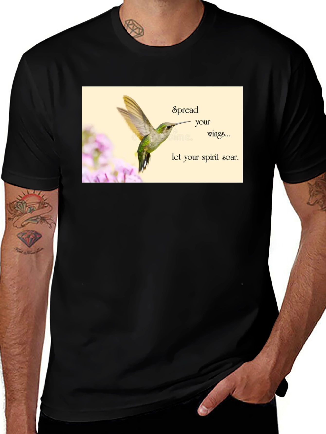 Black Hummingbird Spirit Soar T-Shirt main image