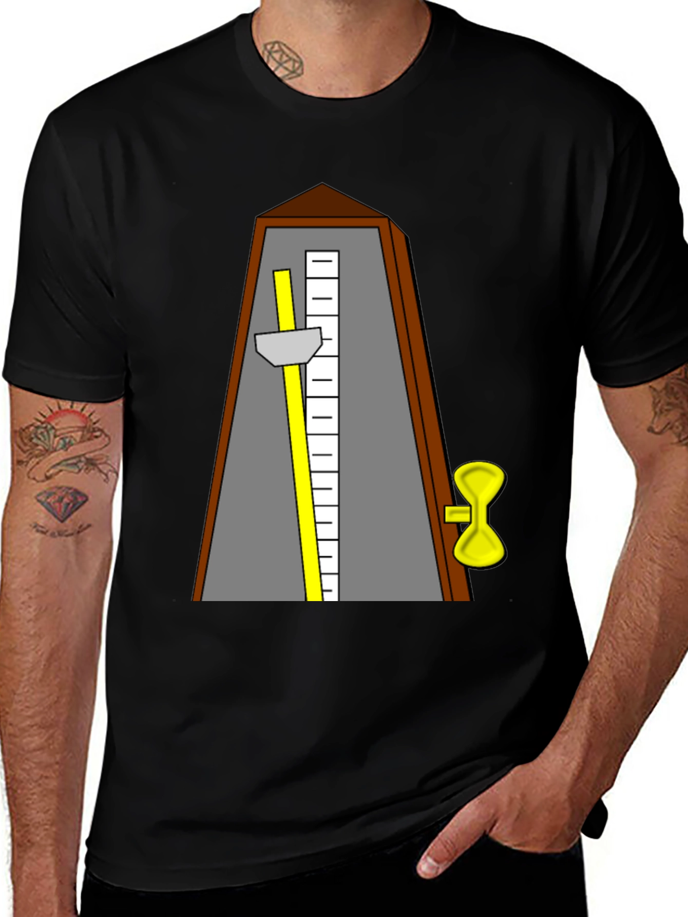 Variant 9 of Metronome Graphic Black T-Shirt