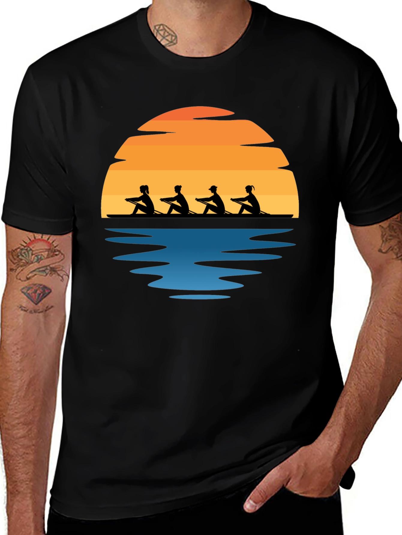 Variant 10 of Rowing Team Sunset Graphic Tee