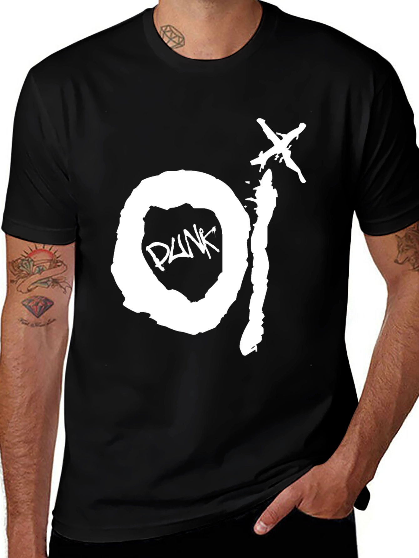 Variant 23 of Punk Rock Style Black T-Shirt