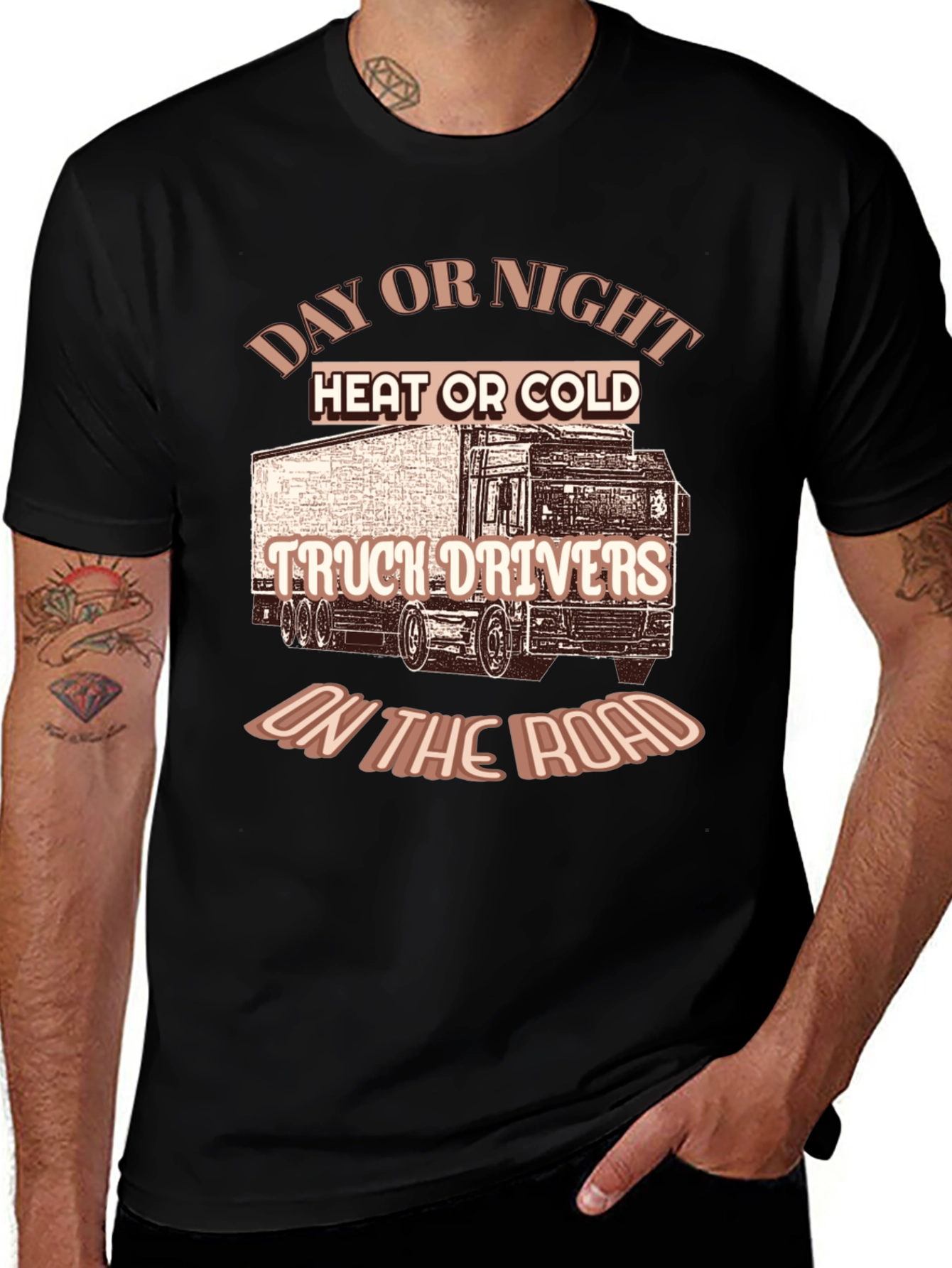 Variant 21 of Truck Driver T-Shirt - Day or Night