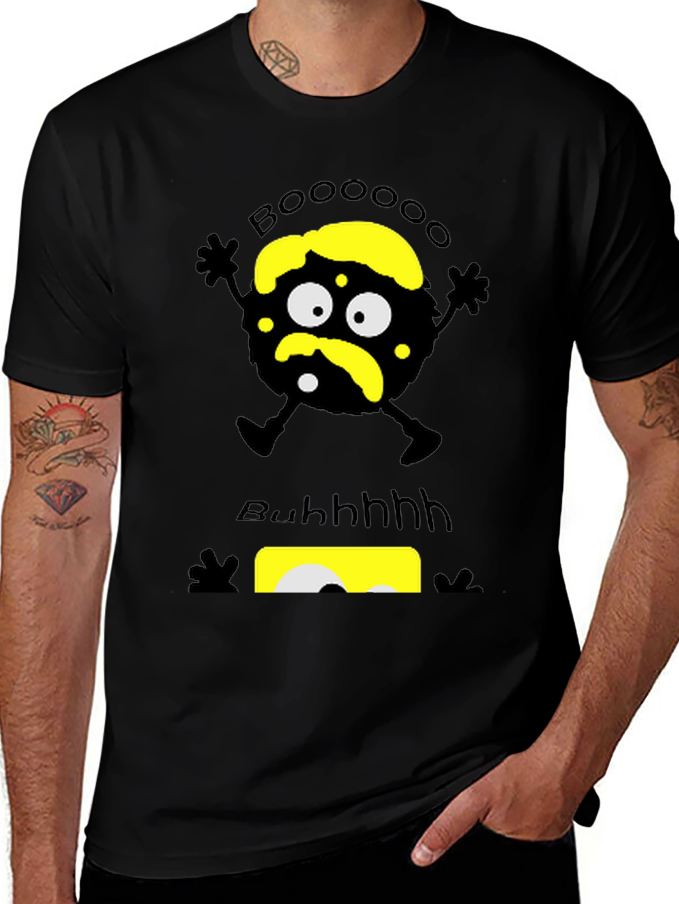 Black Boo! Spooky Graphic Print T-Shirt main image