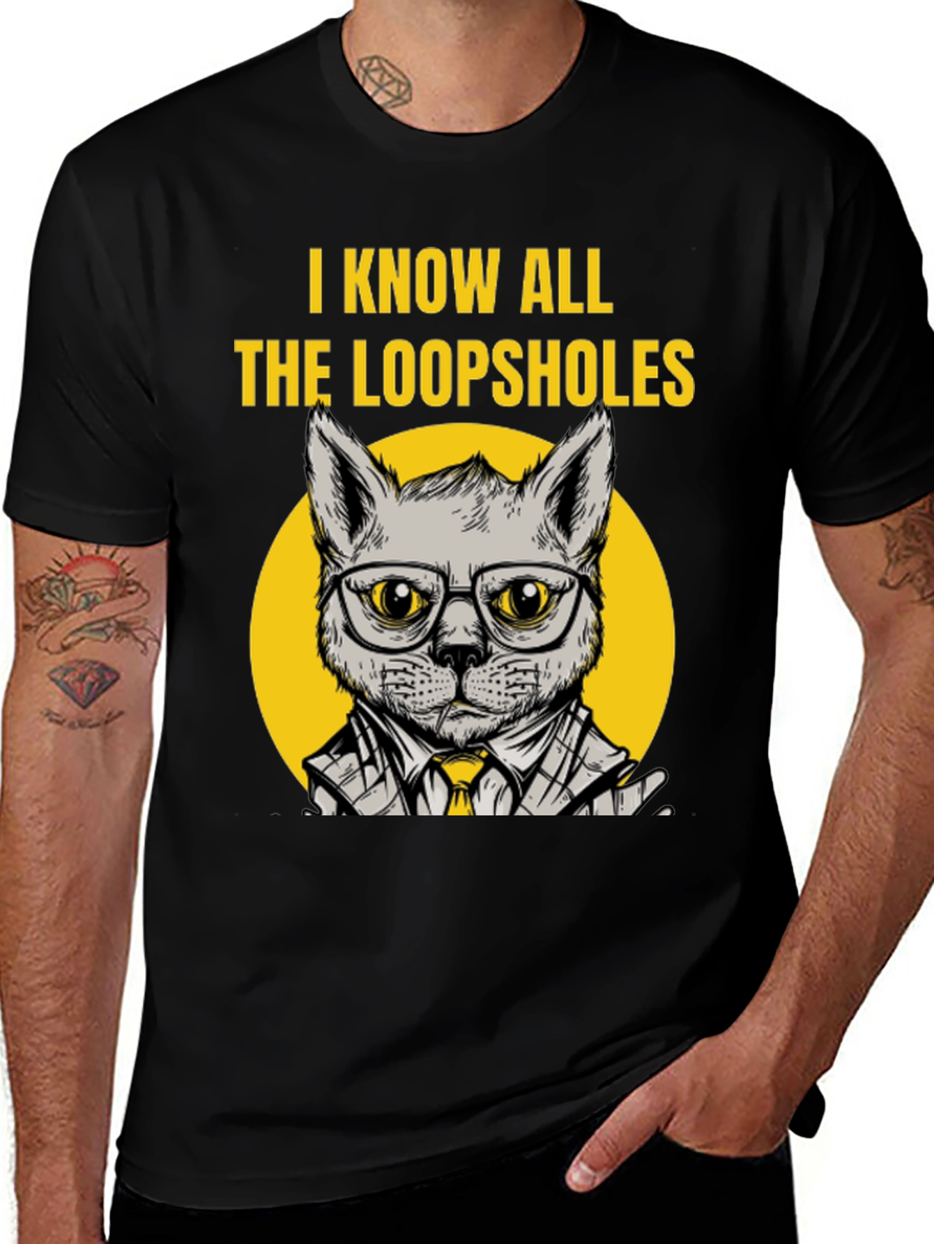 Variant 28 of Know All The Loopholes Funny Cat T-Shirt
