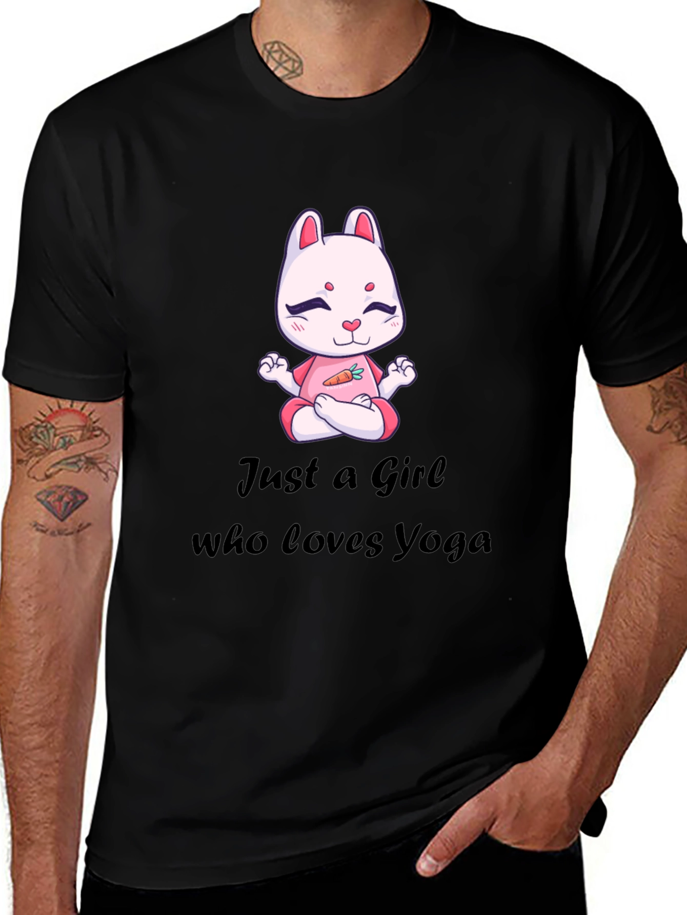 Yoga Loving Girl's Tee - Rabbit Meditation Design