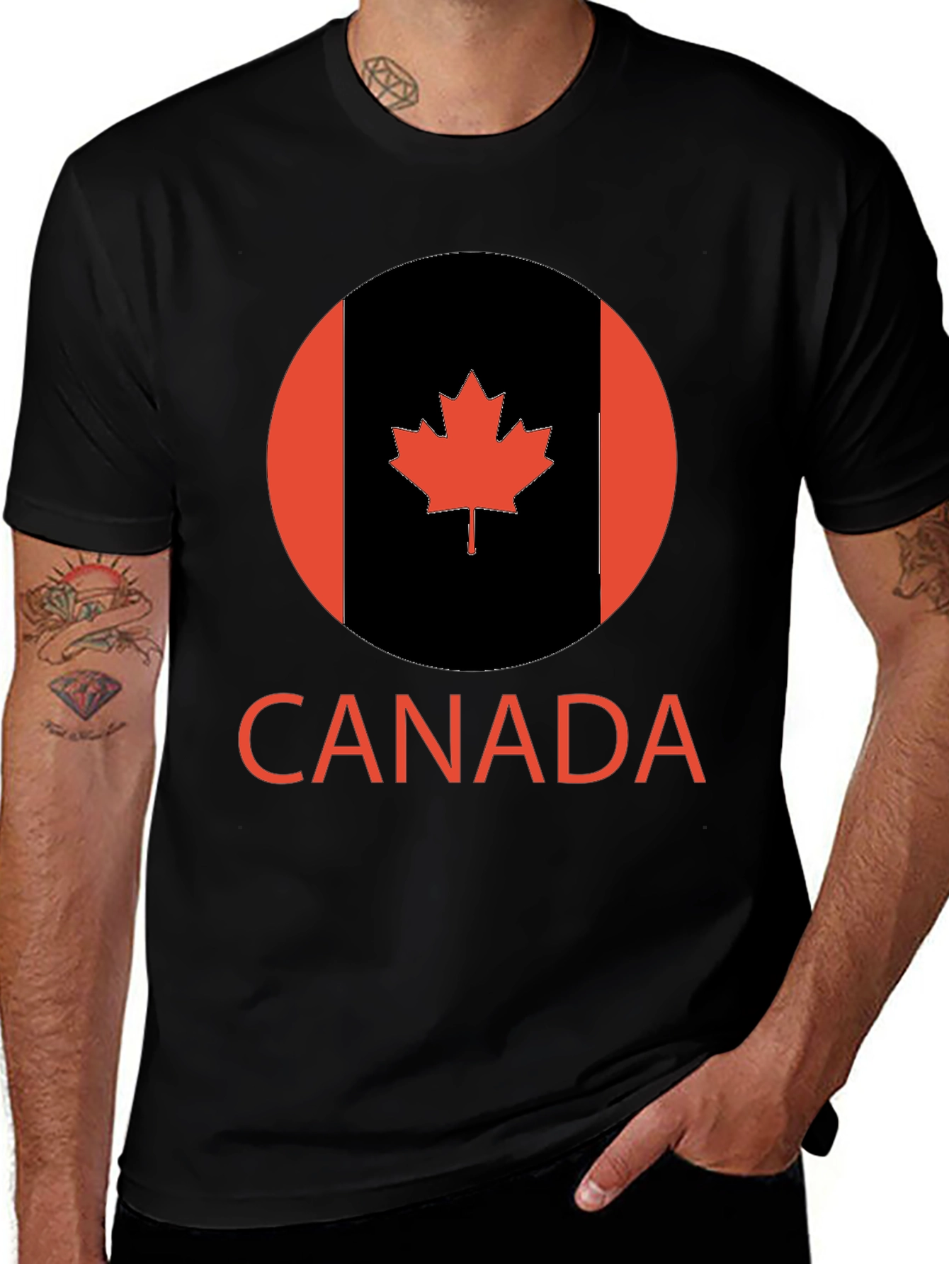 Canada Flag Graphic T-Shirt - Black