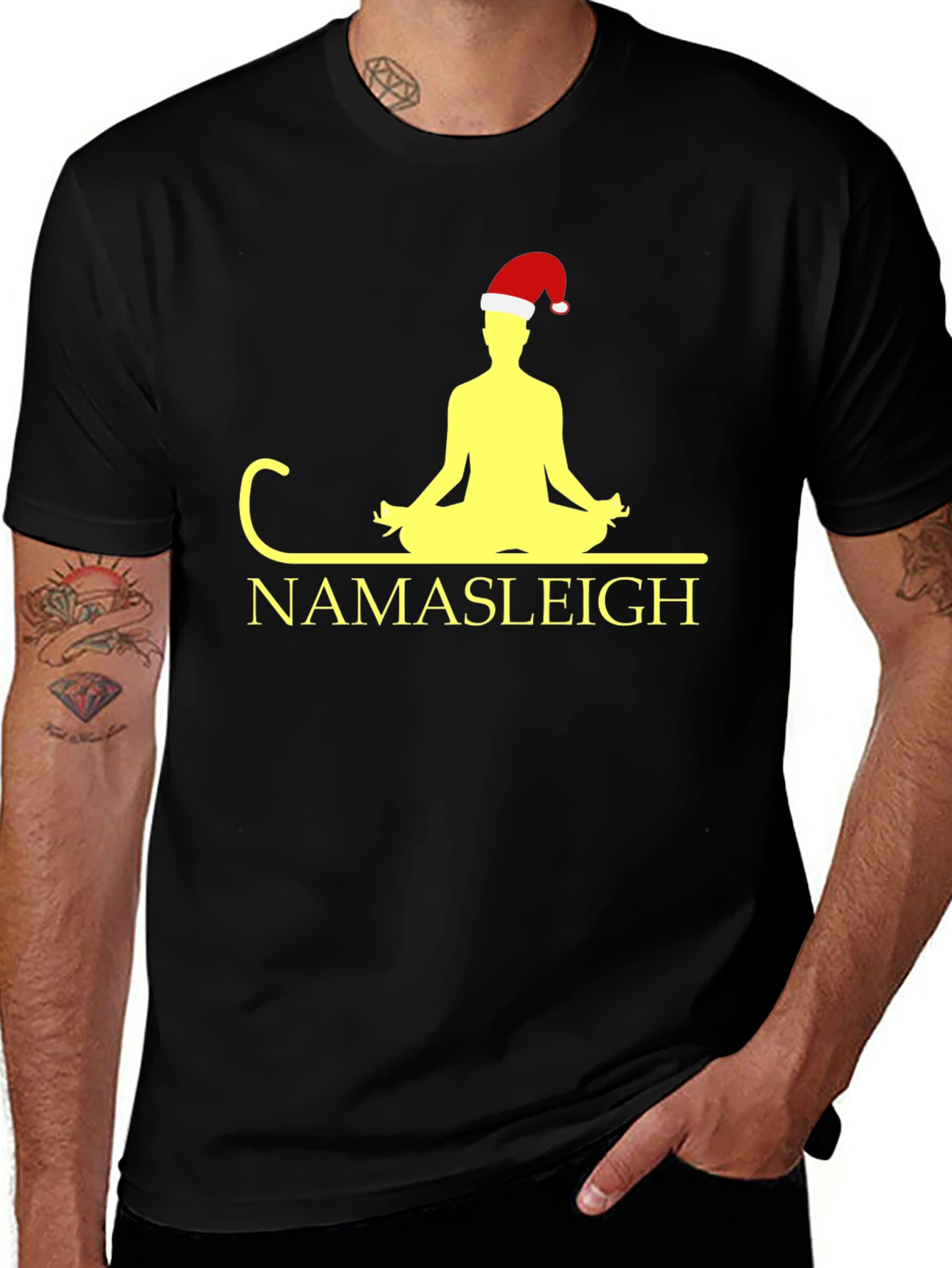 Variant 17 of Namasteleigh Christmas Yoga T-Shirt