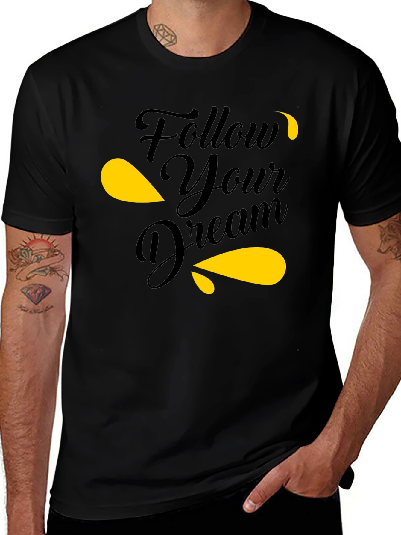 Variant 2 of Follow Your Dream Black Graphic Tee