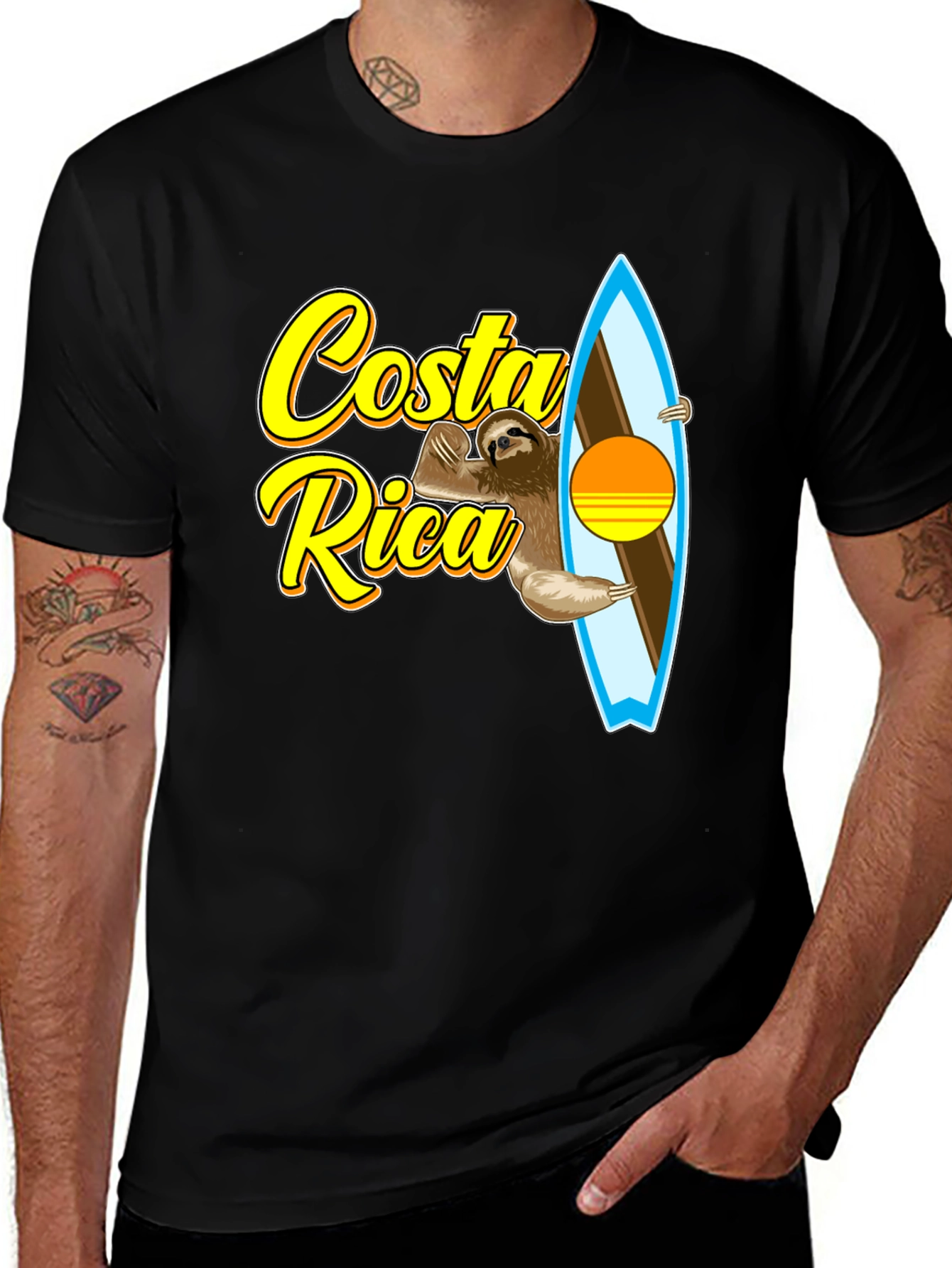 Variant 27 of Costa Rica Sloth Surfing T-Shirt