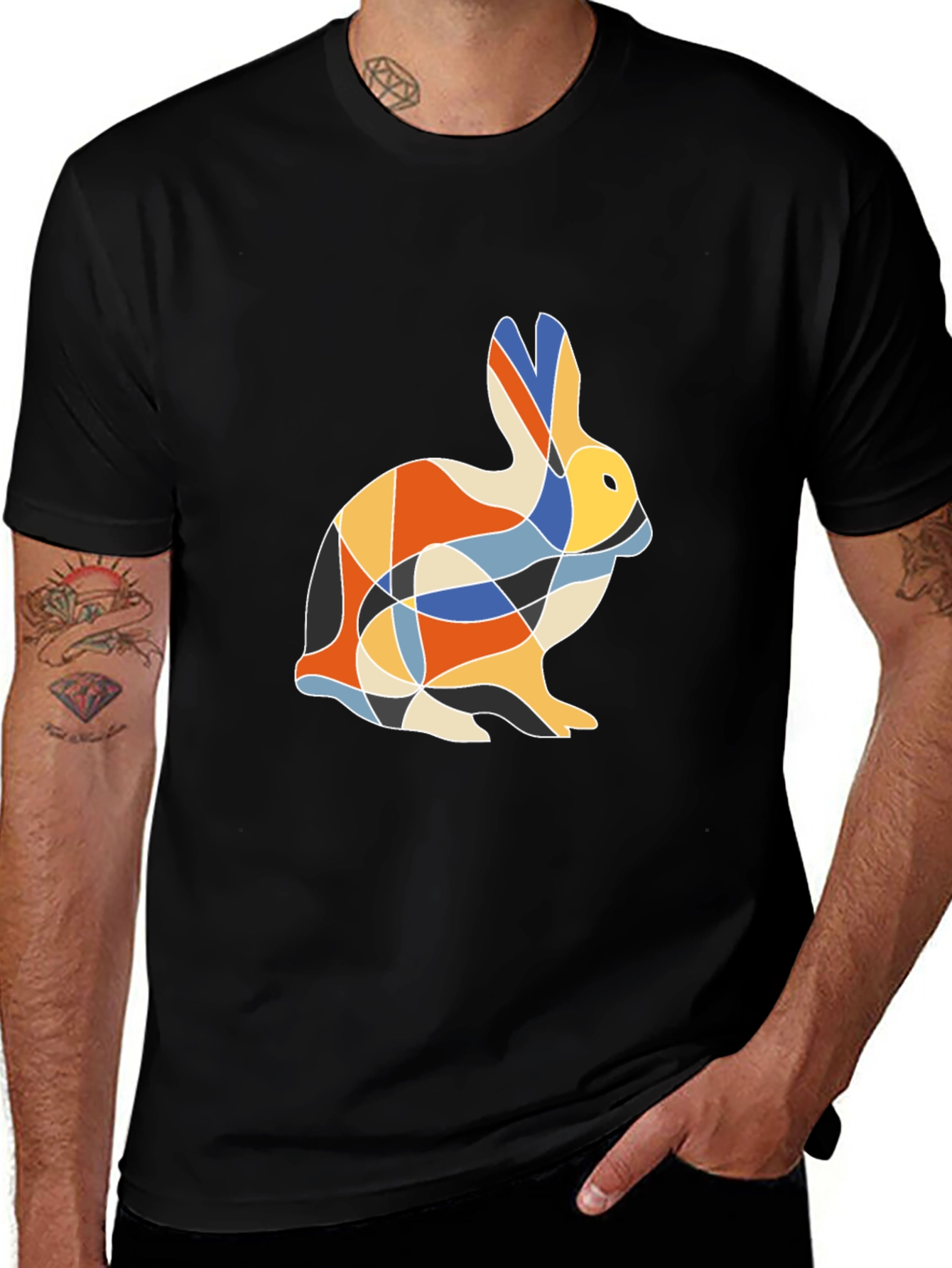 Variant 29 of Geometric Rabbit Print T-Shirt
