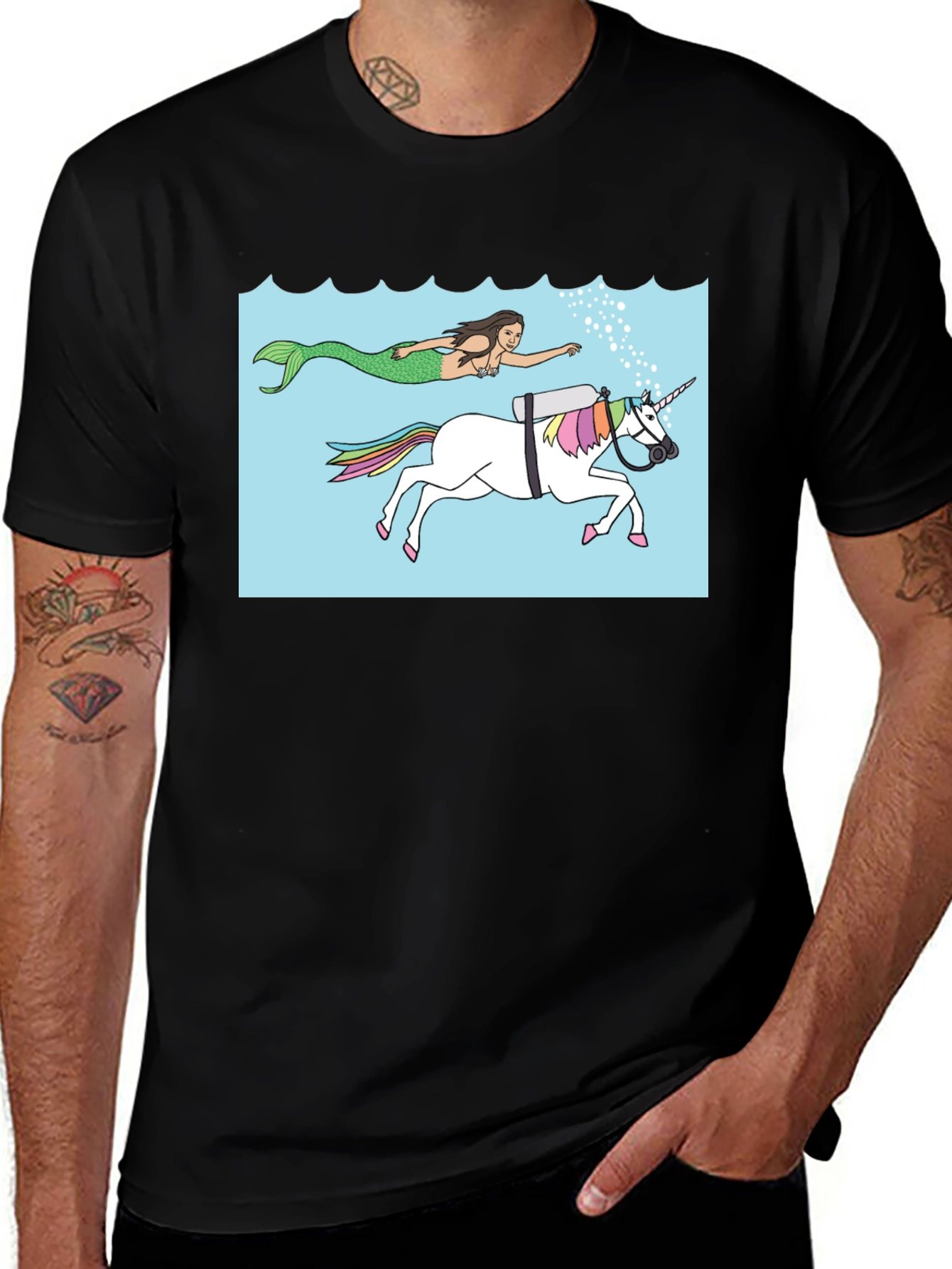 Variant 20 of Mermaid & Scuba Unicorn T-Shirt