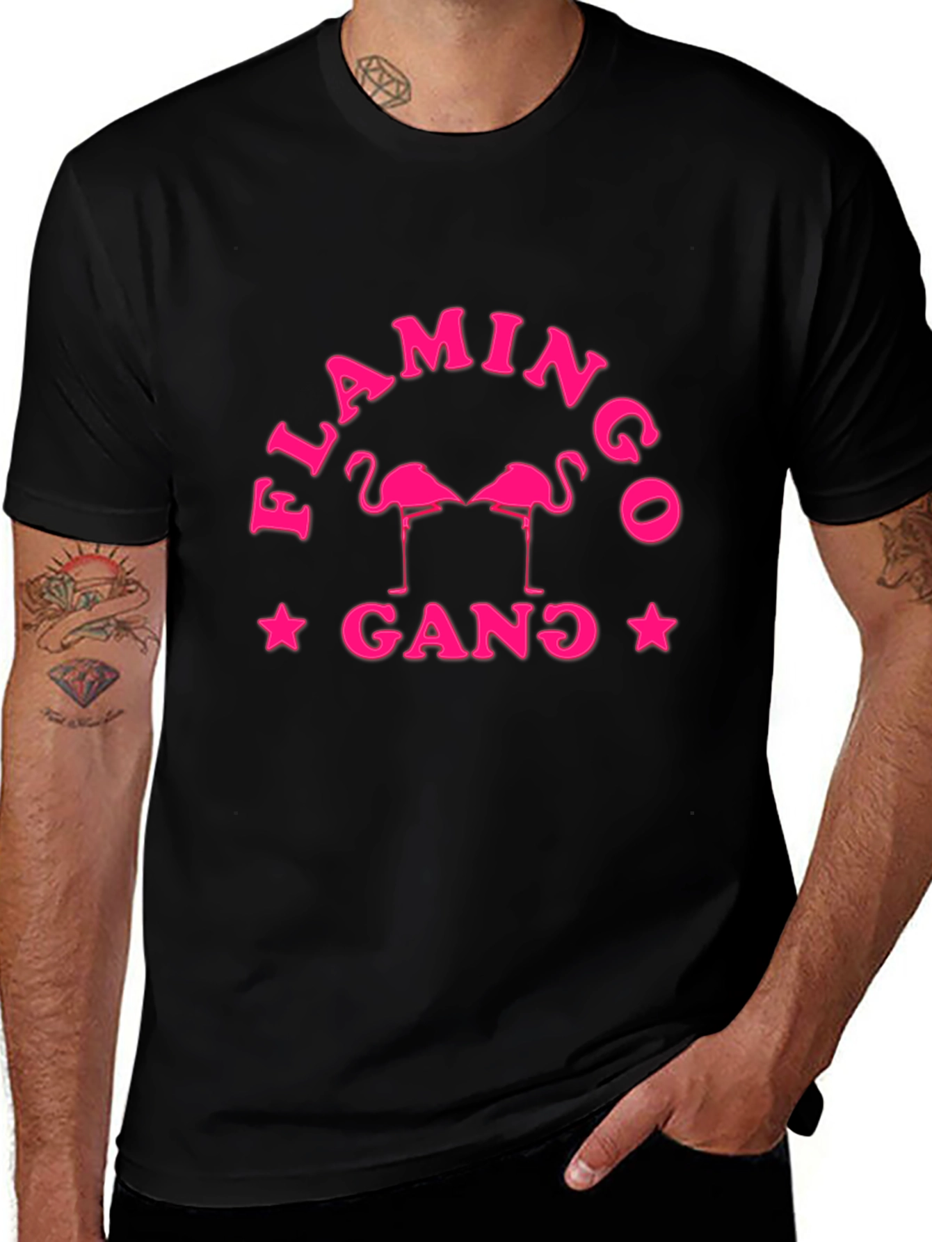 Variant 18 of Flamingo Gang Graphic T-Shirt - Stylish Cotton Tee