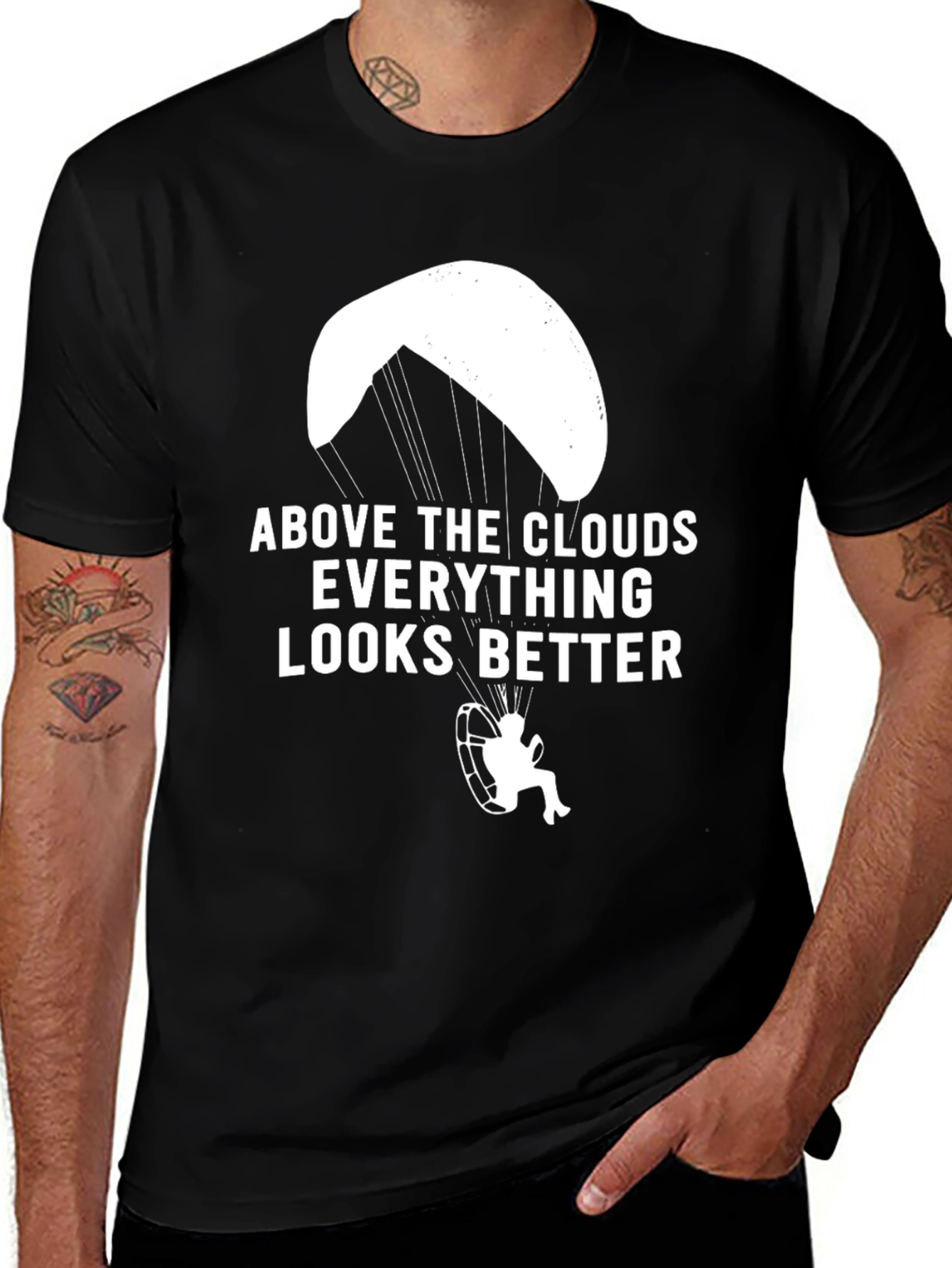 Variant 3 of Above The Clouds T-Shirt: Paramotor Design
