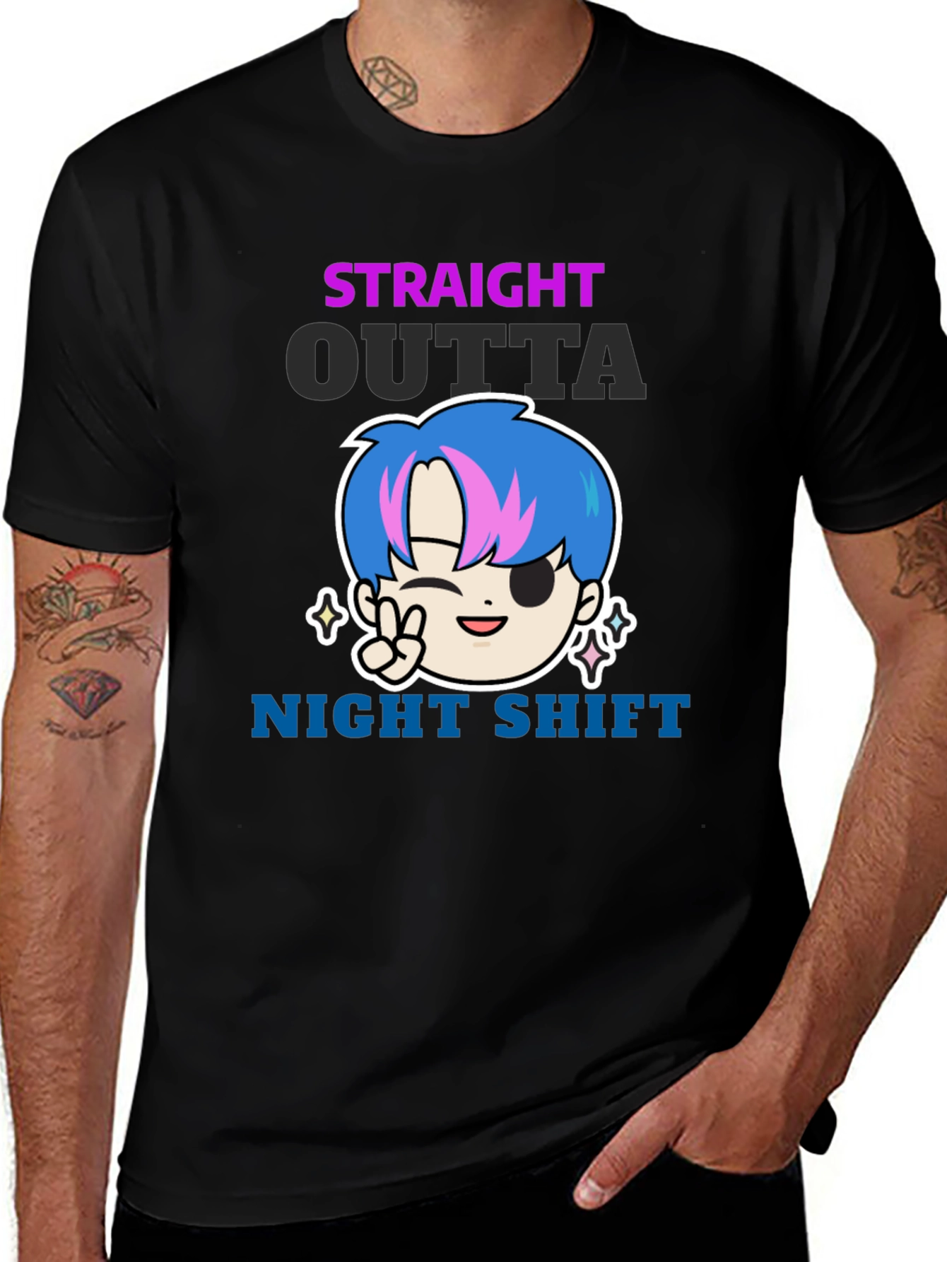 Variant 23 of Straight Outta Night Shift Graphic Tee