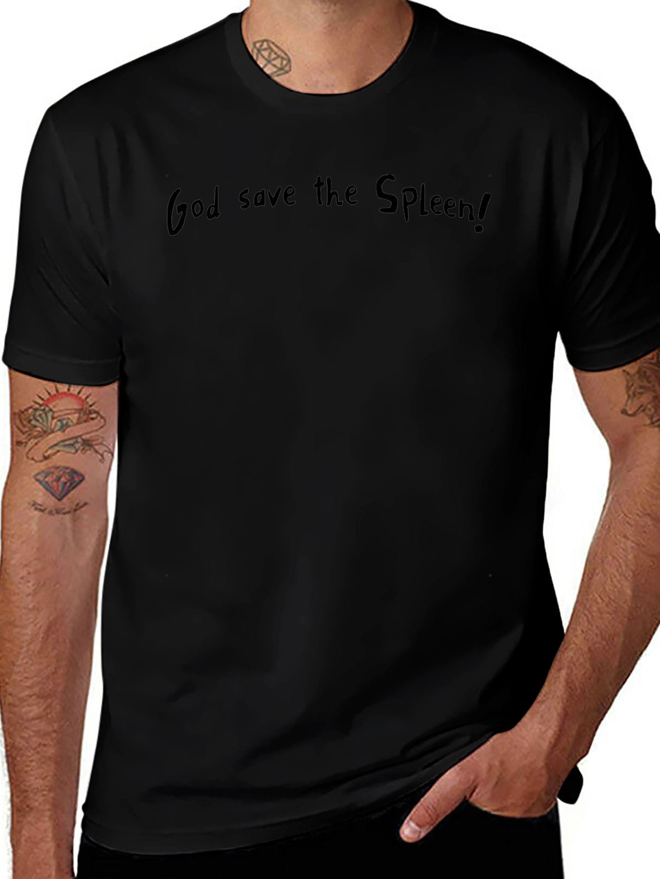 Variant 3 of God Save the Spleen! Graphic Tee - Classic Black T-Shirt