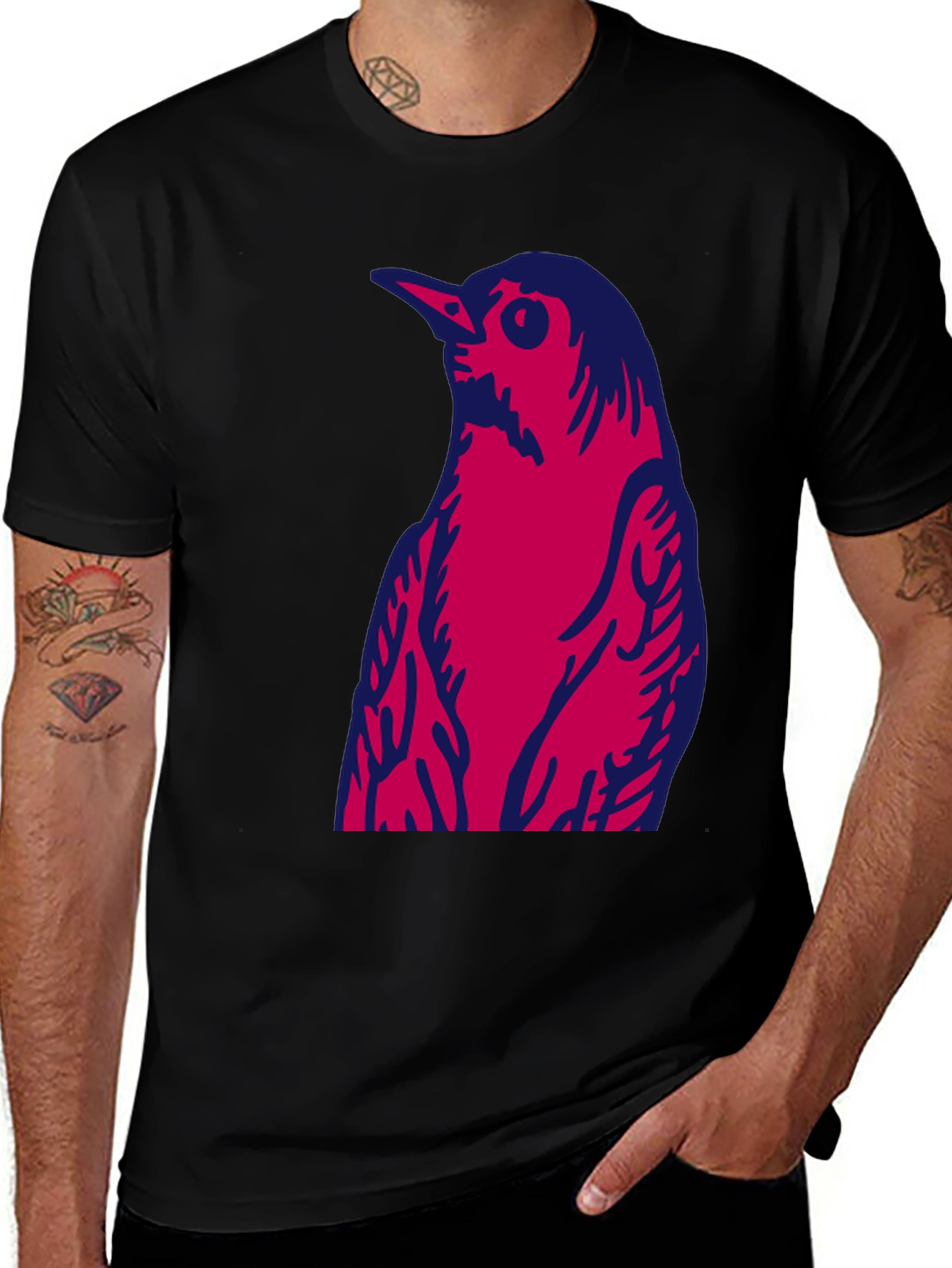 Variant 14 of Bird Graphic Print Crew Neck T-Shirt