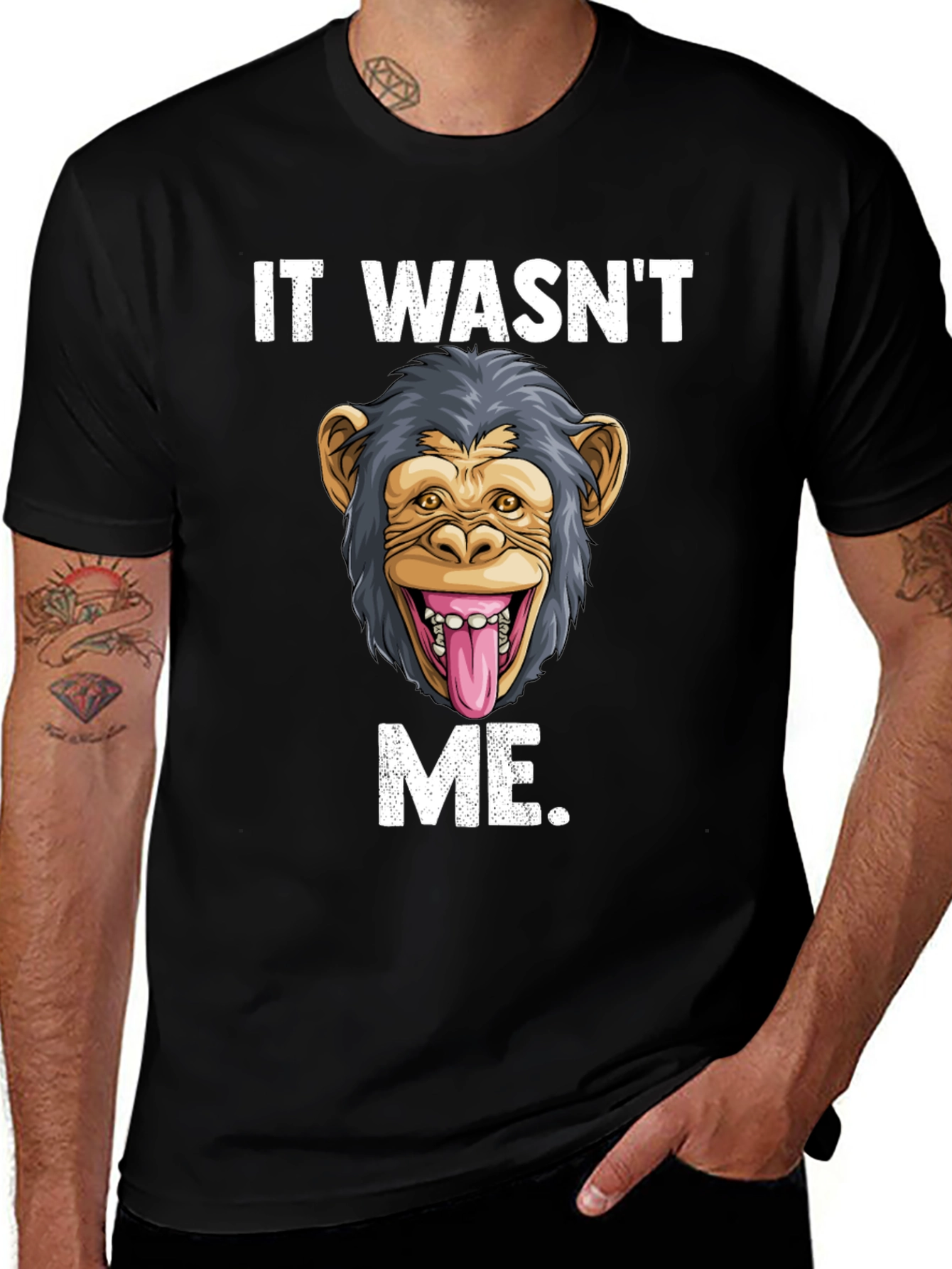 Variant 4 of Funny "It Wasn't Me" Monkey Graphic Tee
