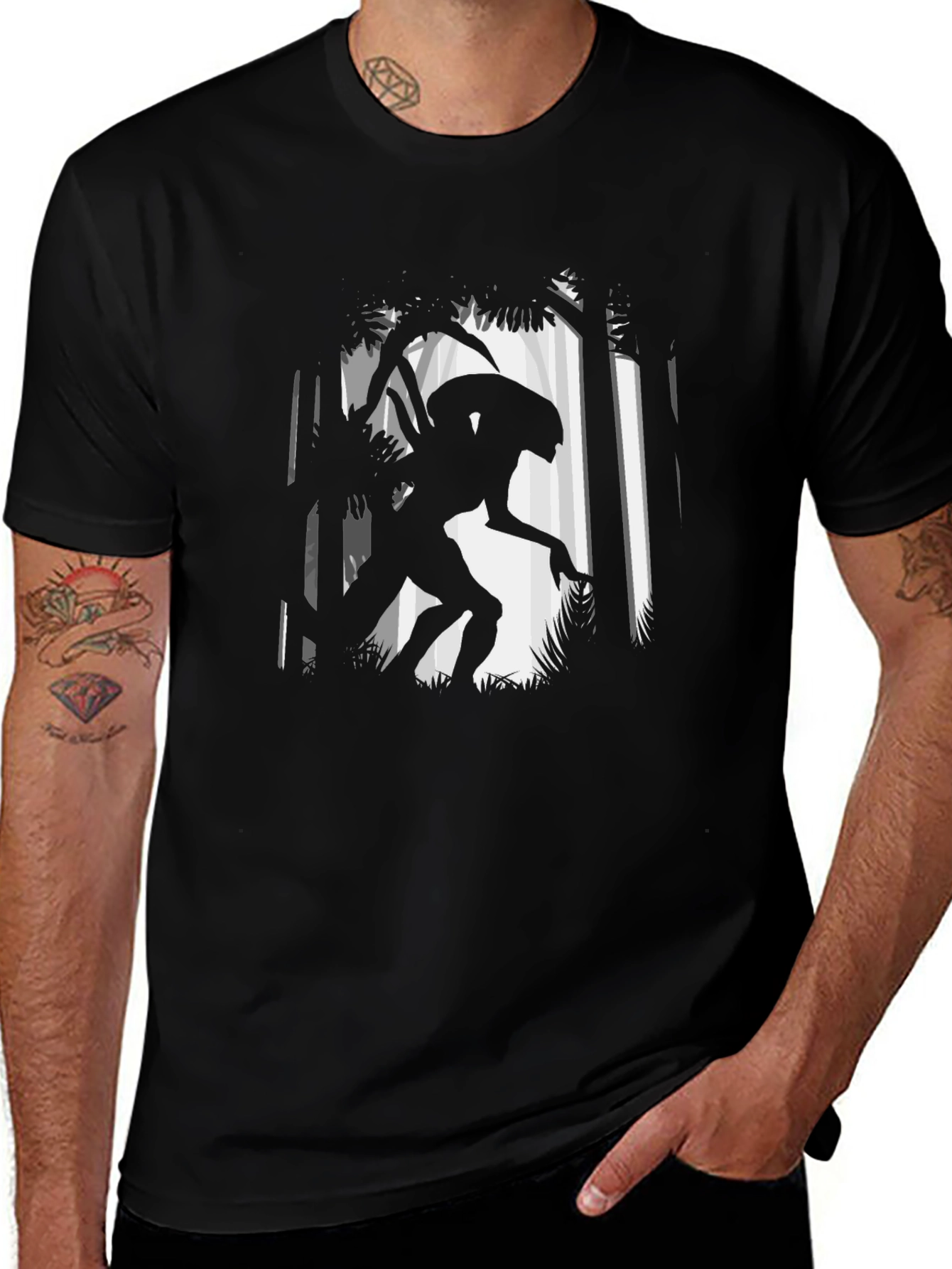Variant 11 of Alien in Forest Graphic Print T-Shirt