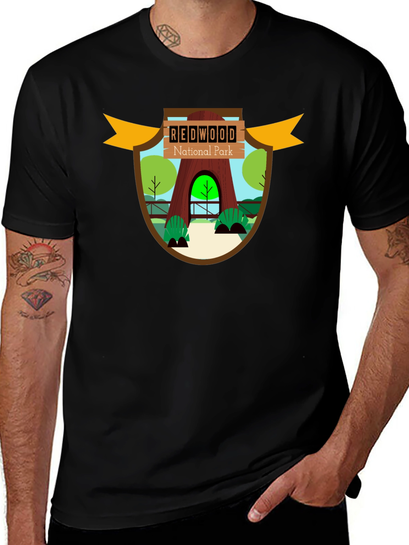 Variant 11 of Redwood National Park Graphic Tee - Black