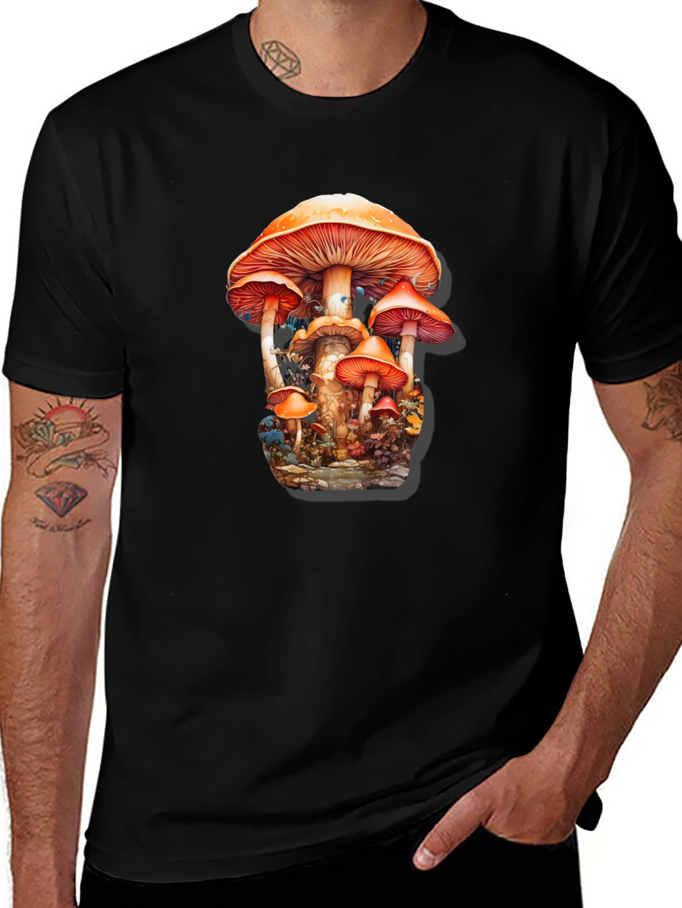 Variant 10 of Mushroom Forest Graphic Tee - Funky Nature T-Shirt