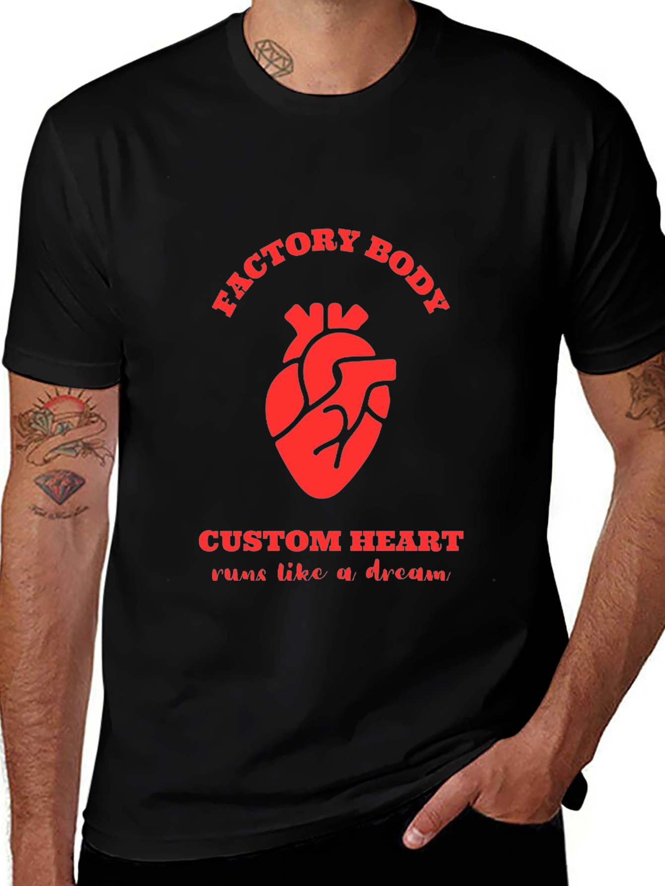 Variant 23 of Factory Body Custom Heart T-Shirt - Runs Like a Dream