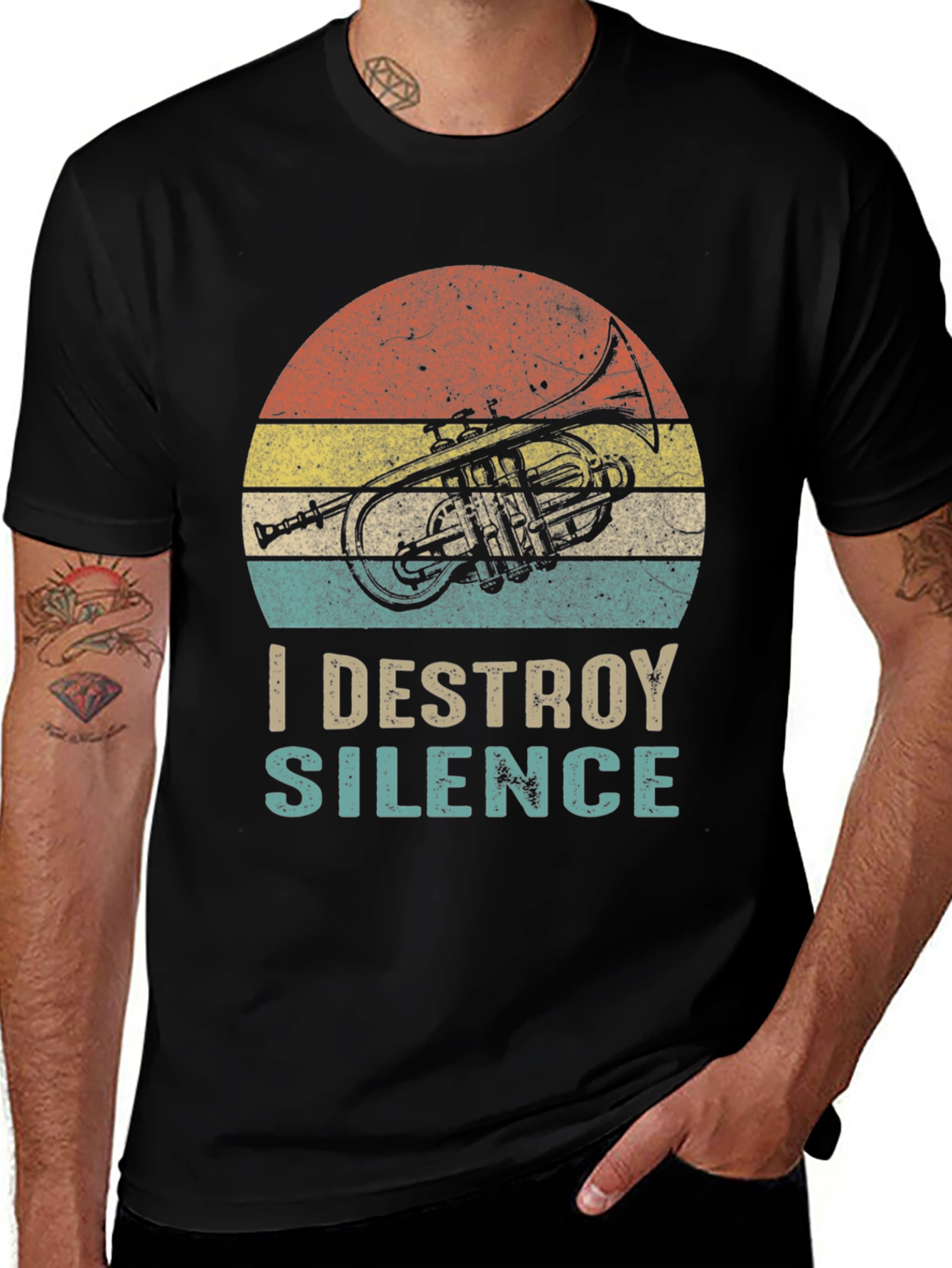 I Destroy Silence T-Shirt - Trumpet Graphic Tee