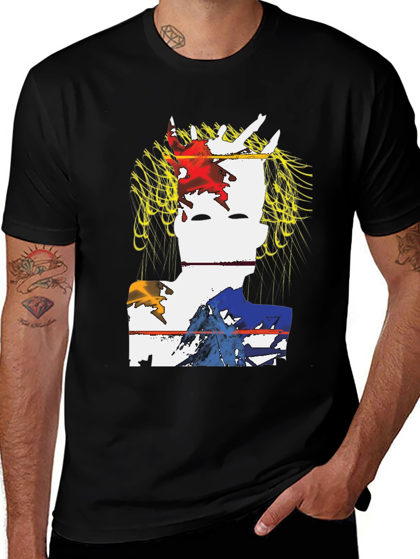 Variant 7 of Abstract Graphic Print Black T-Shirt