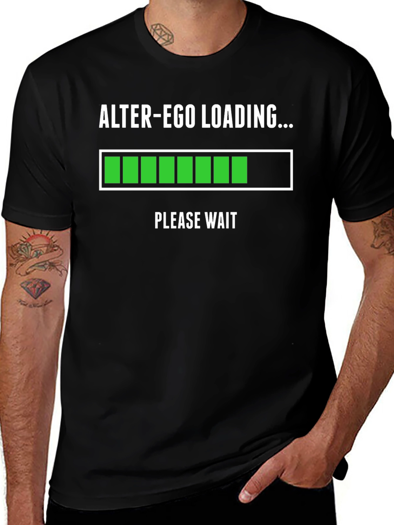 Variant 28 of Alter-Ego Loading T-Shirt Funny Novelty Tee