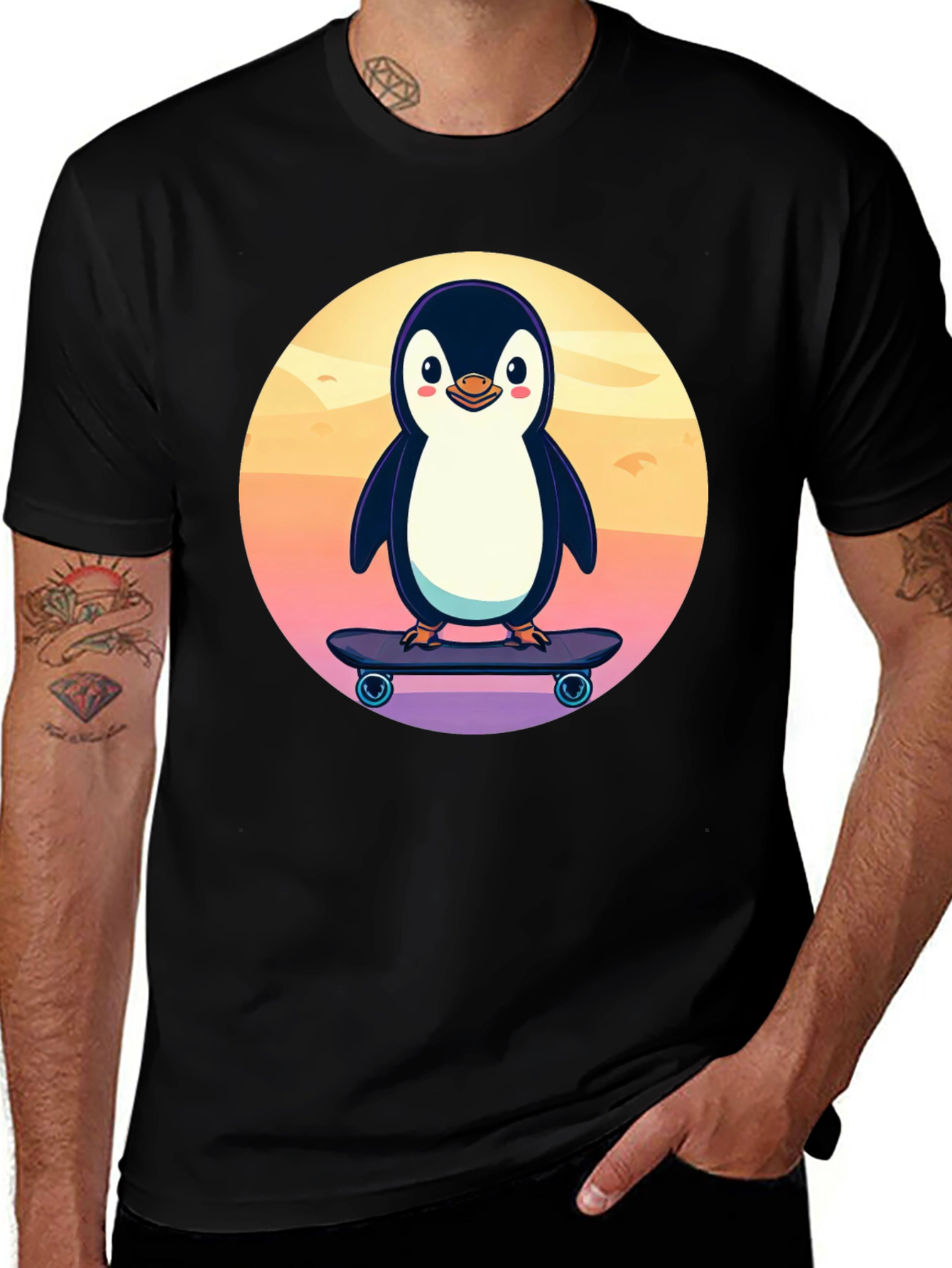 Variant 28 of Skateboarding Penguin Graphic T-Shirt