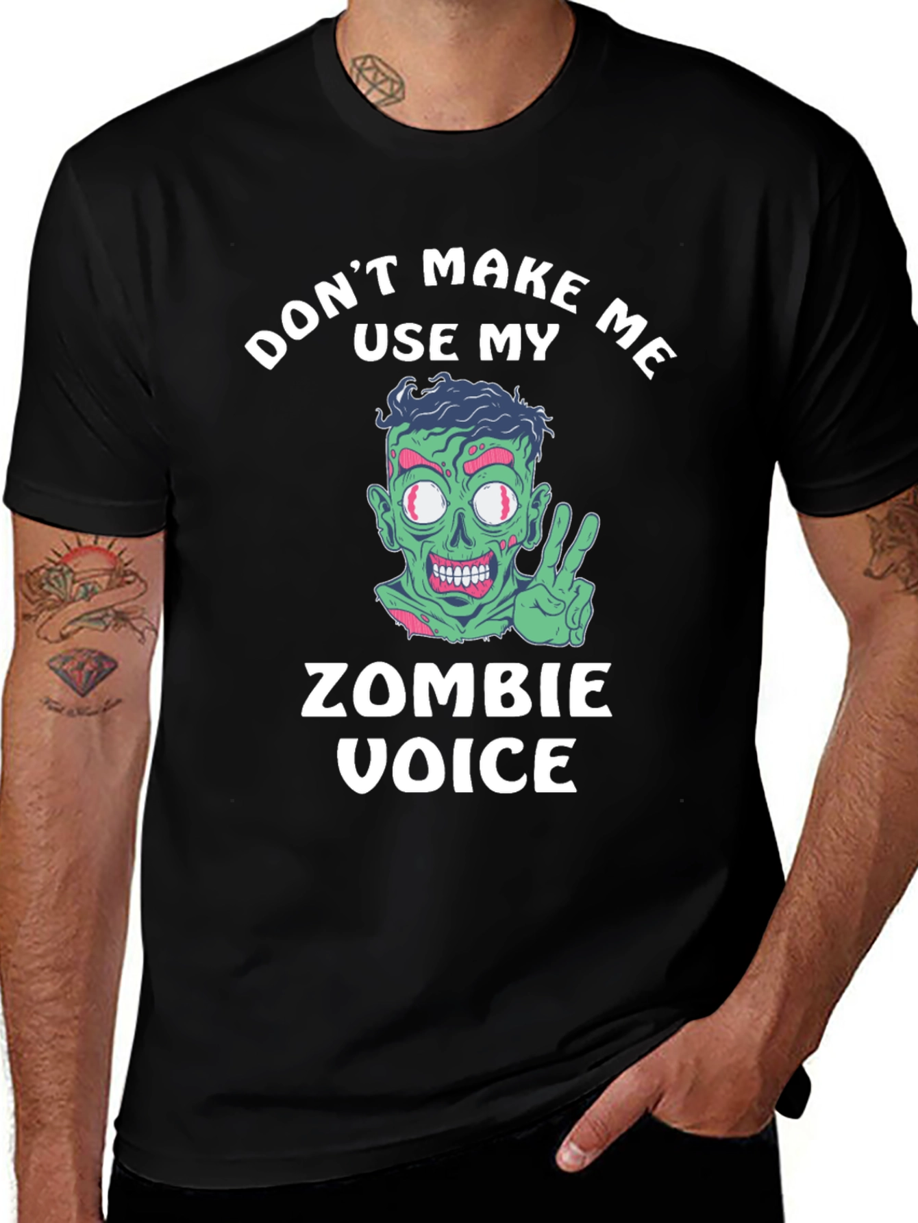 Variant 25 of Zombie Voice T-Shirt - Funny Halloween Tee