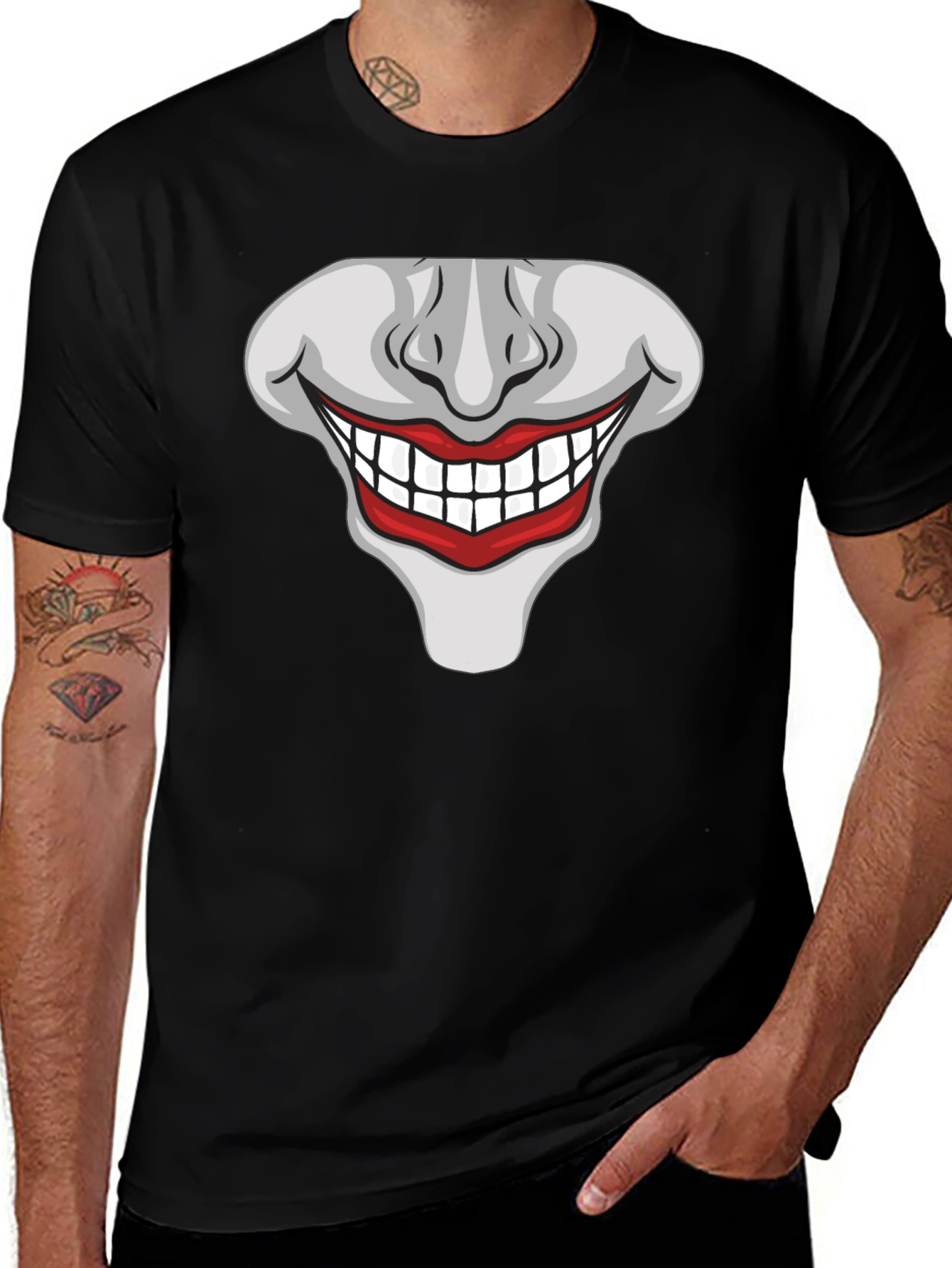 Joker Smile Graphic T-Shirt - Men's Black Tee